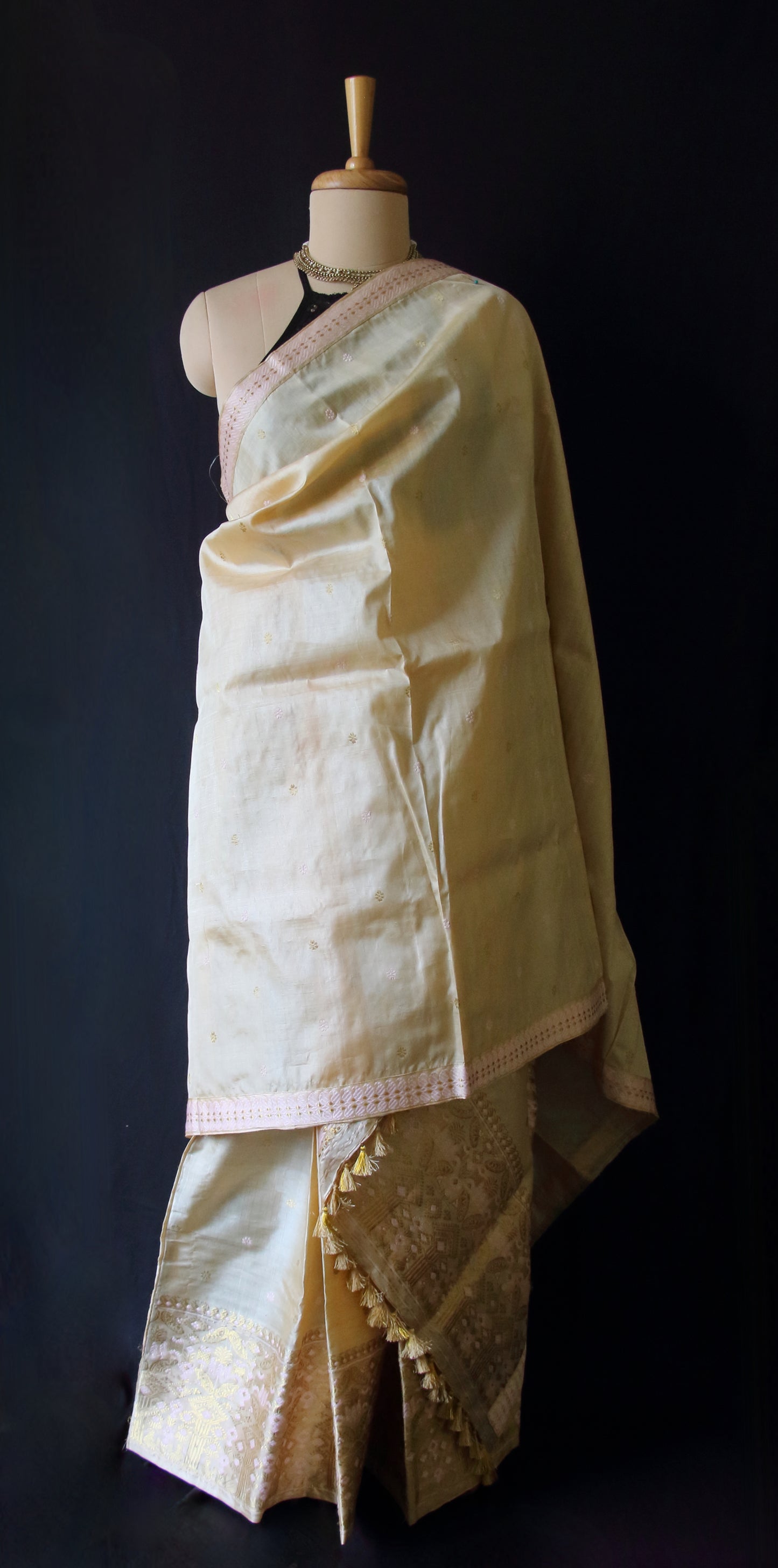 Tassar Silk Mekhla Chador Set from Assam