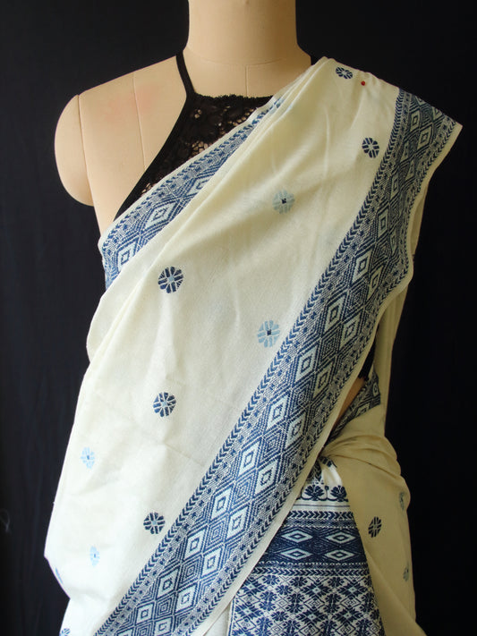 Natural Off White Colour Eri Silk  Mekhela Chador