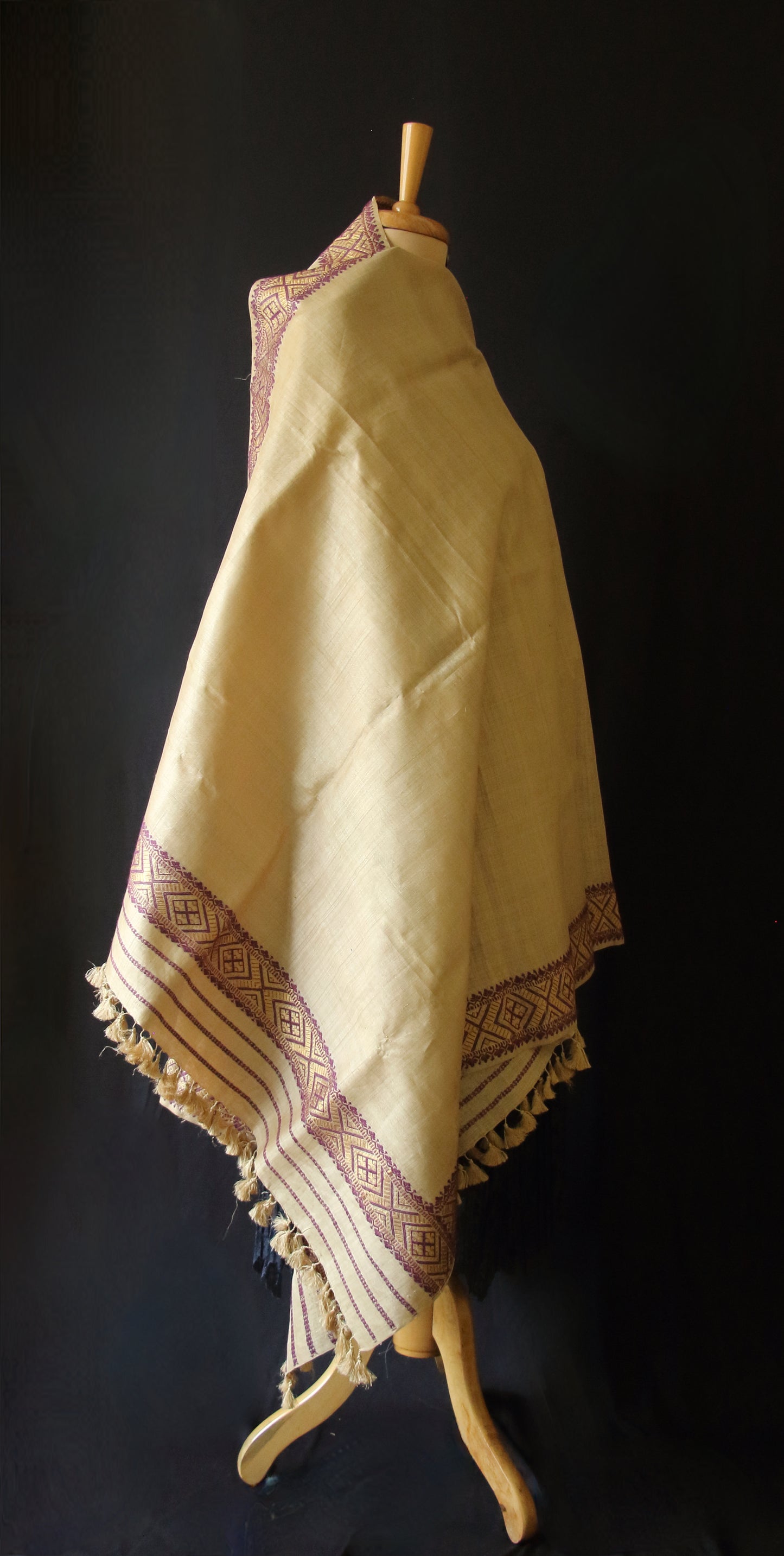 Handloom Muga Silk Shawl / Dupatta - Made To Order