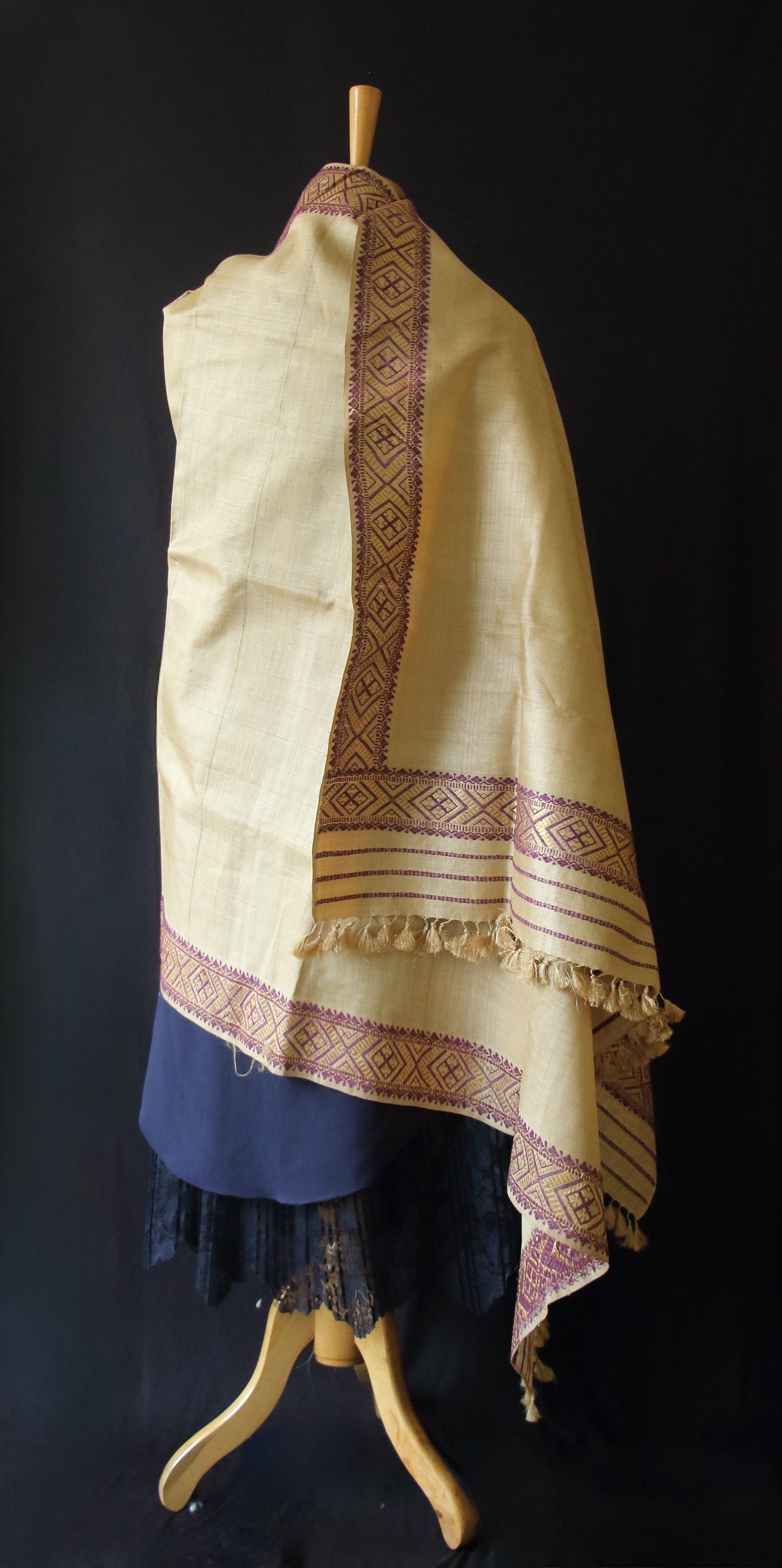 Handloom Muga Silk Shawl / Dupatta - Made To Order