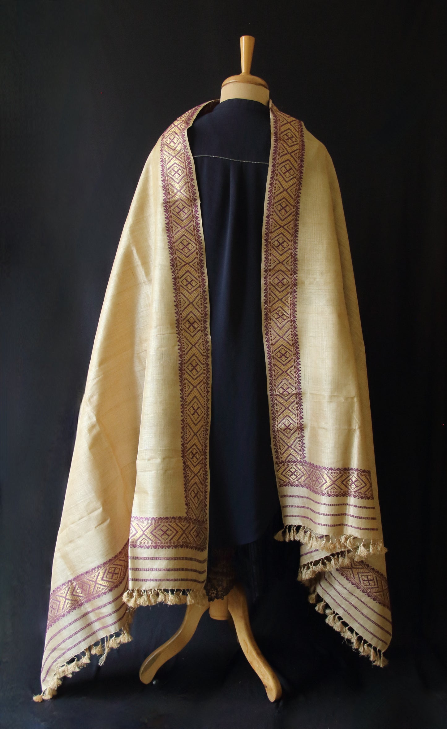 Handloom Muga Silk Shawl / Dupatta - Made To Order