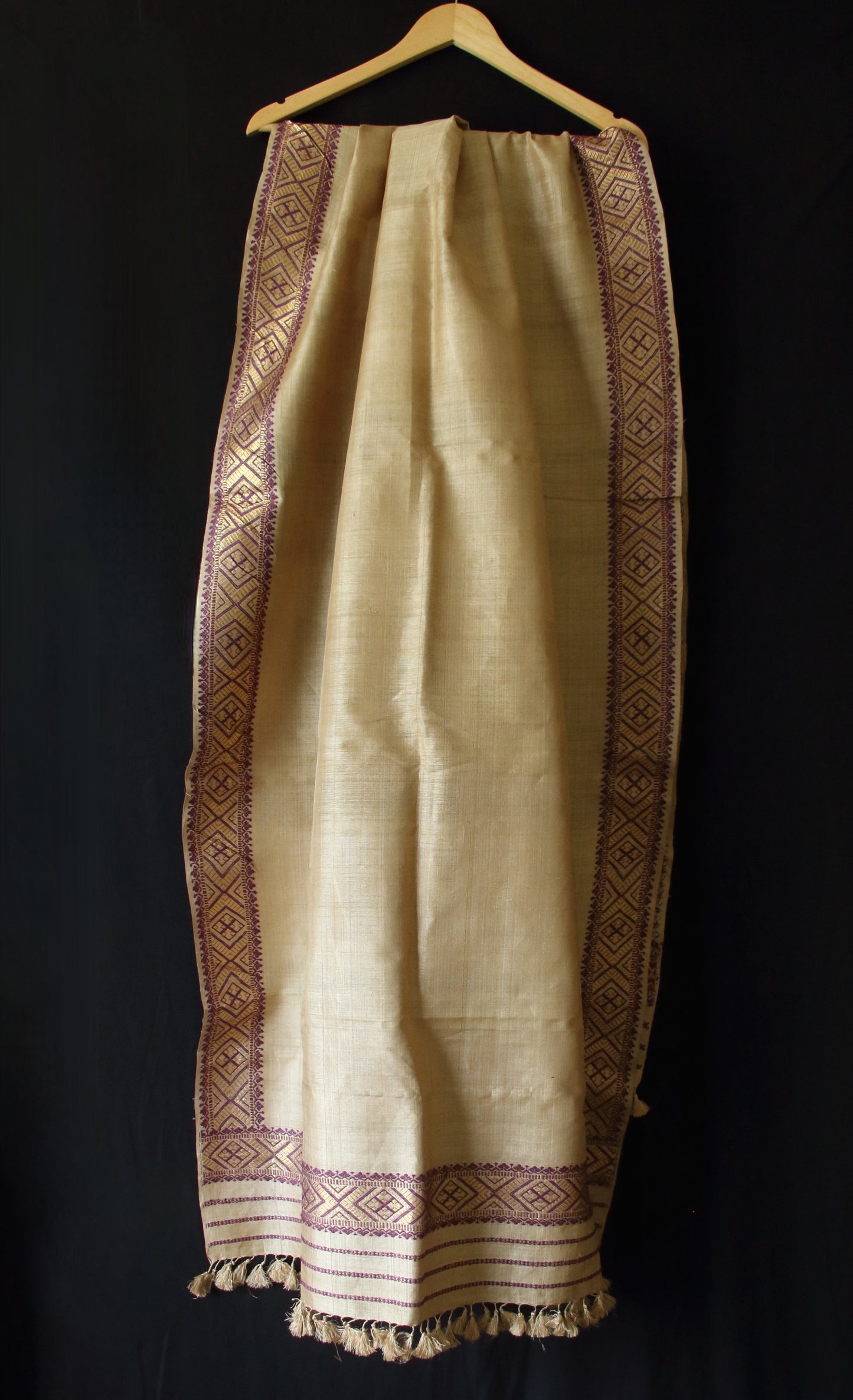 Handloom Muga Silk Shawl / Dupatta - Made To Order