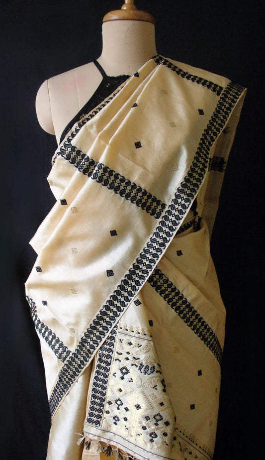 Tassar Silk Handloom Traditional Mekhla Chador Set from Assam