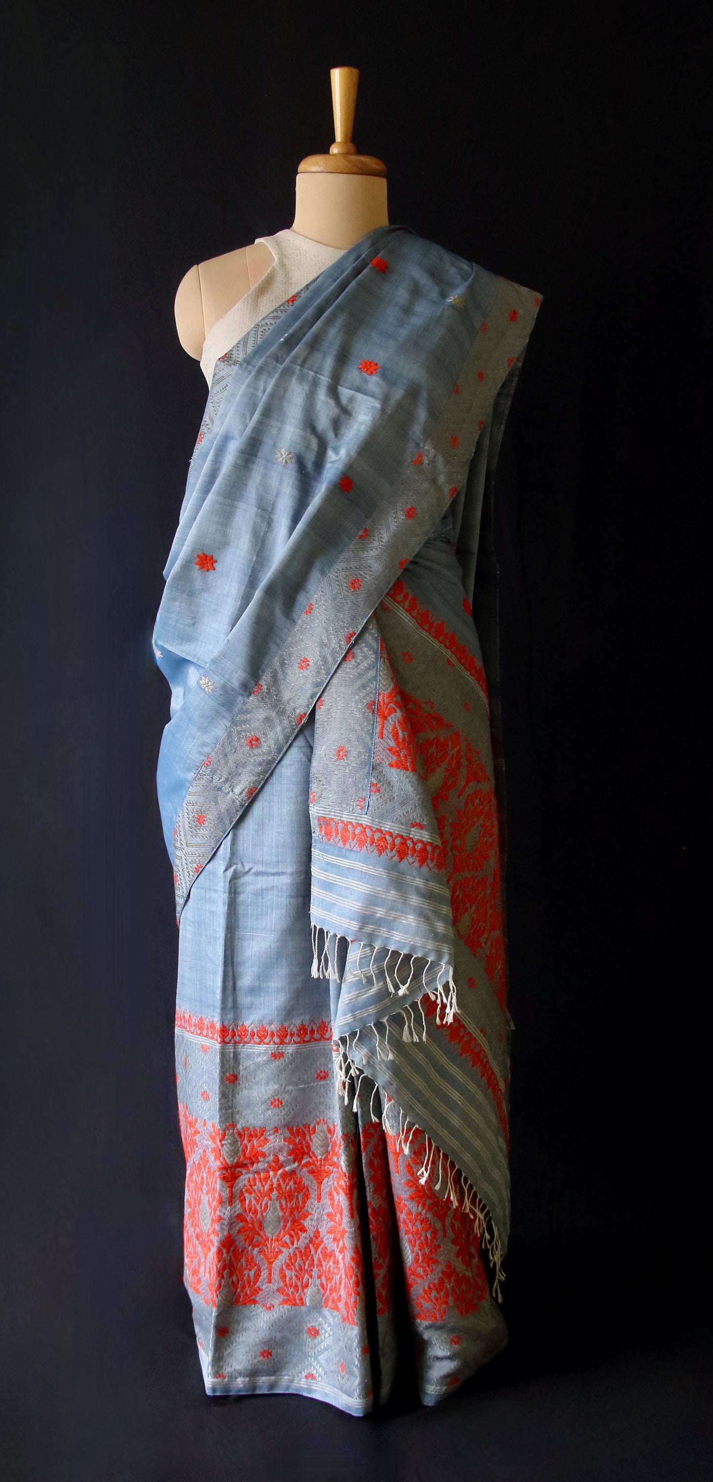 Narural Dyed Eri Silk Mekhela Chador Set