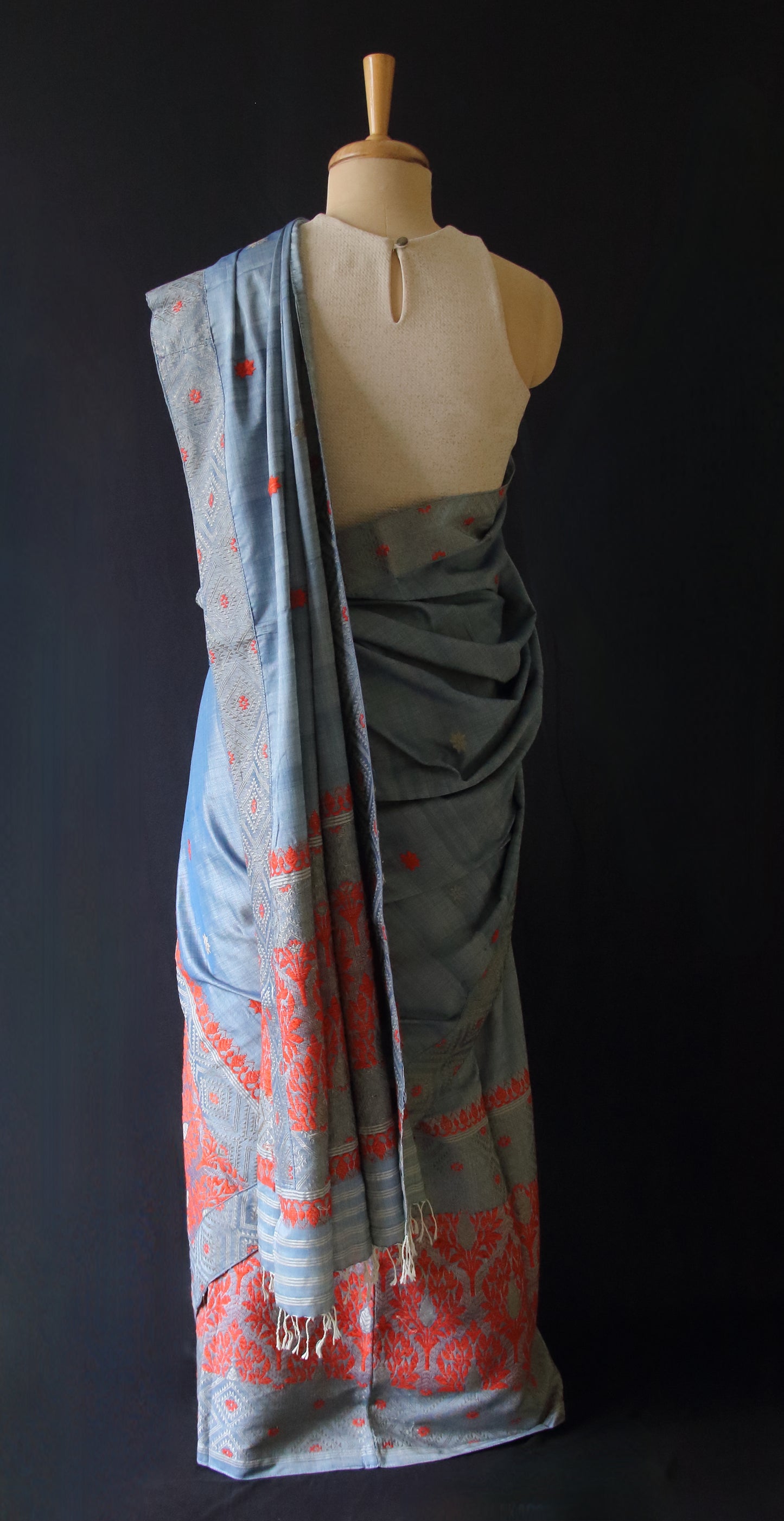 Narural Dyed Eri Silk Mekhela Chador Set