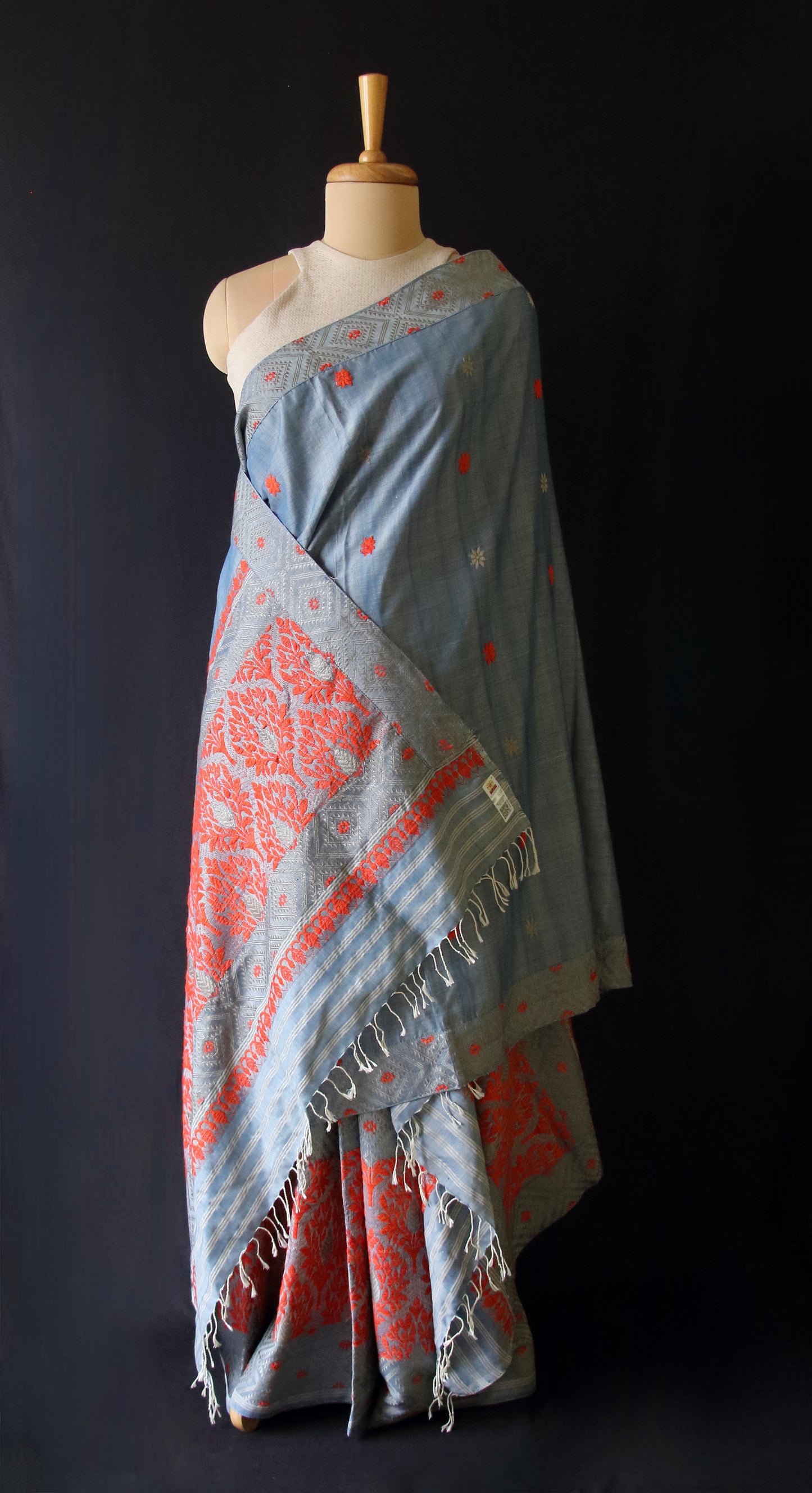 Narural Dyed Eri Silk Mekhela Chador Set