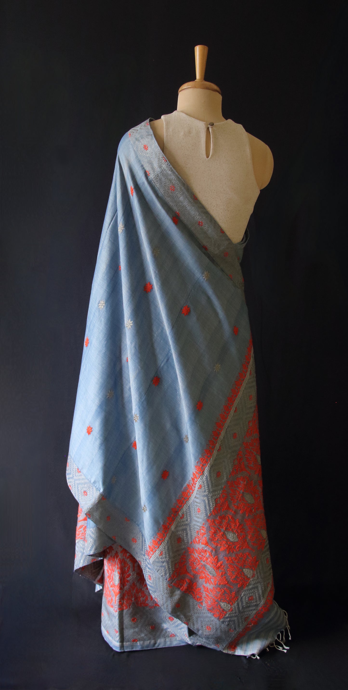 Narural Dyed Eri Silk Mekhela Chador Set