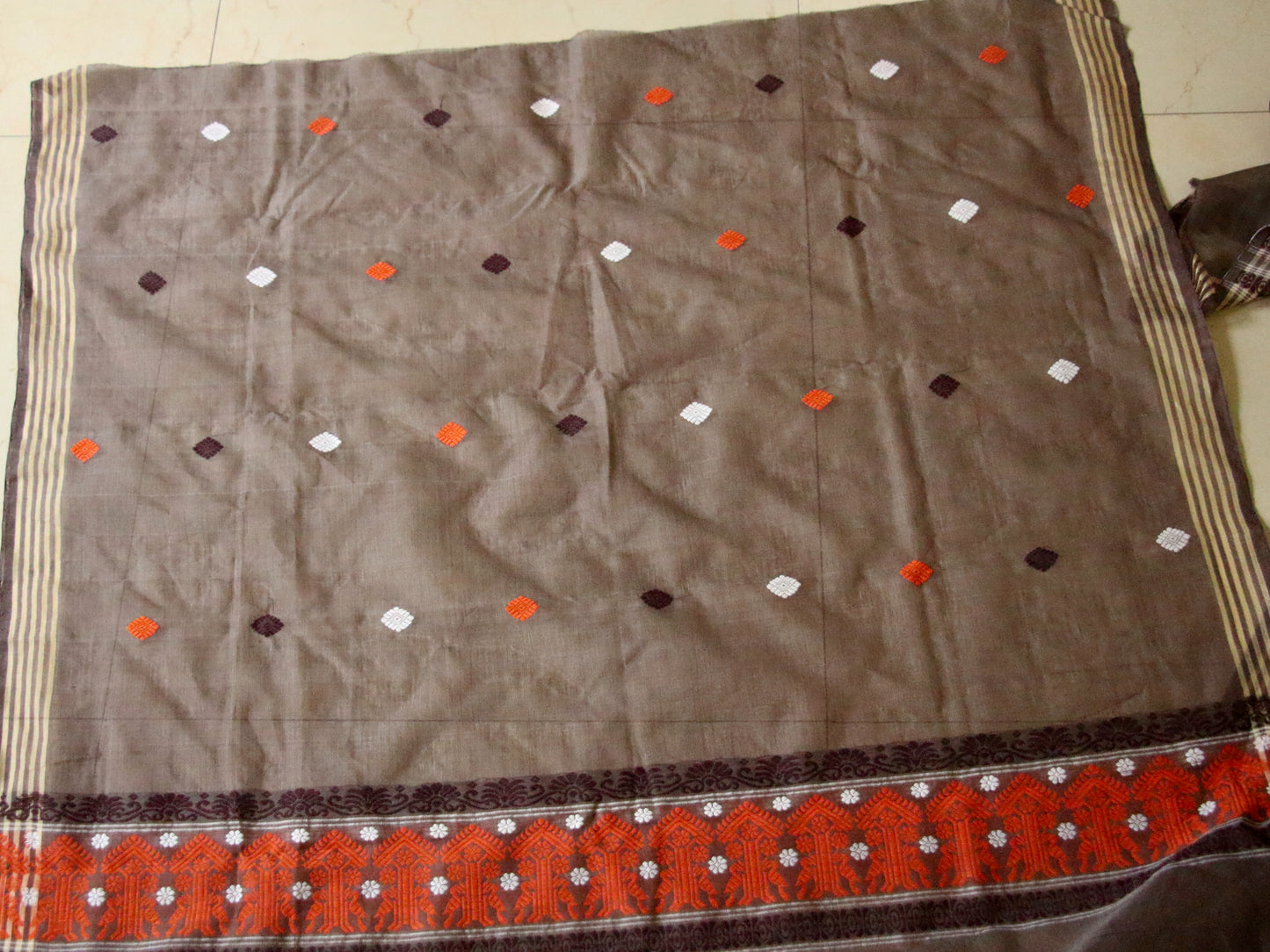 Natural Dyed Handloom Cotton Silk Saree from Assam