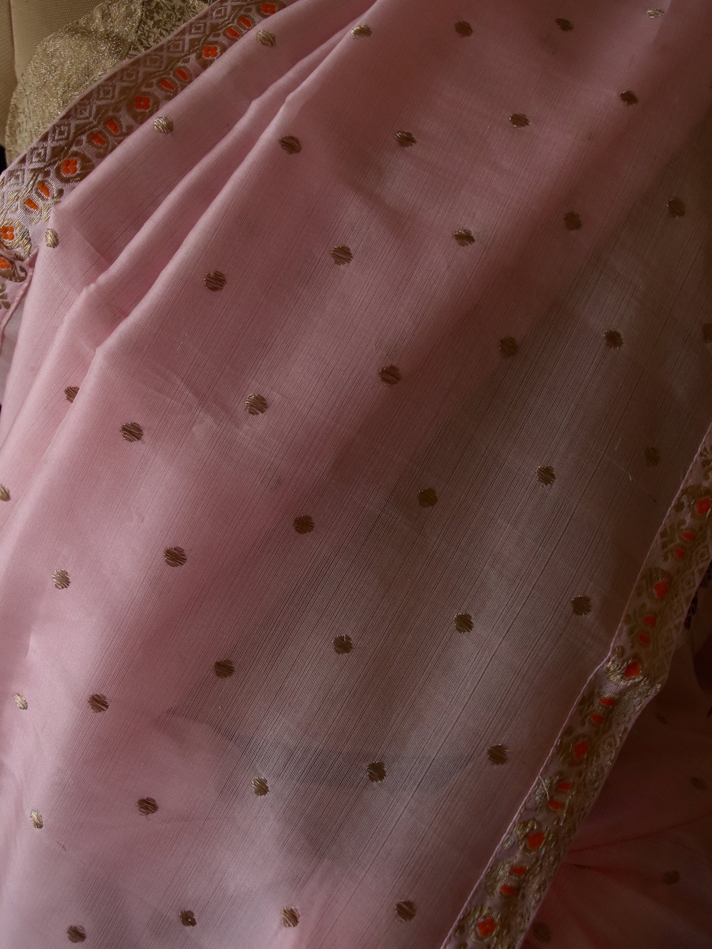 Light Pink Mulberry Silk Mekhla Chador Set