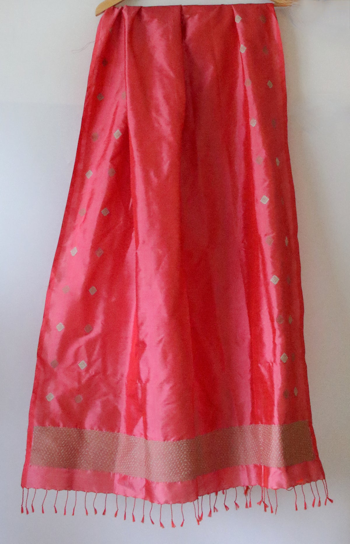 Rose Pink Handwoven Mulberry Silk Scarf / Stole from Assam