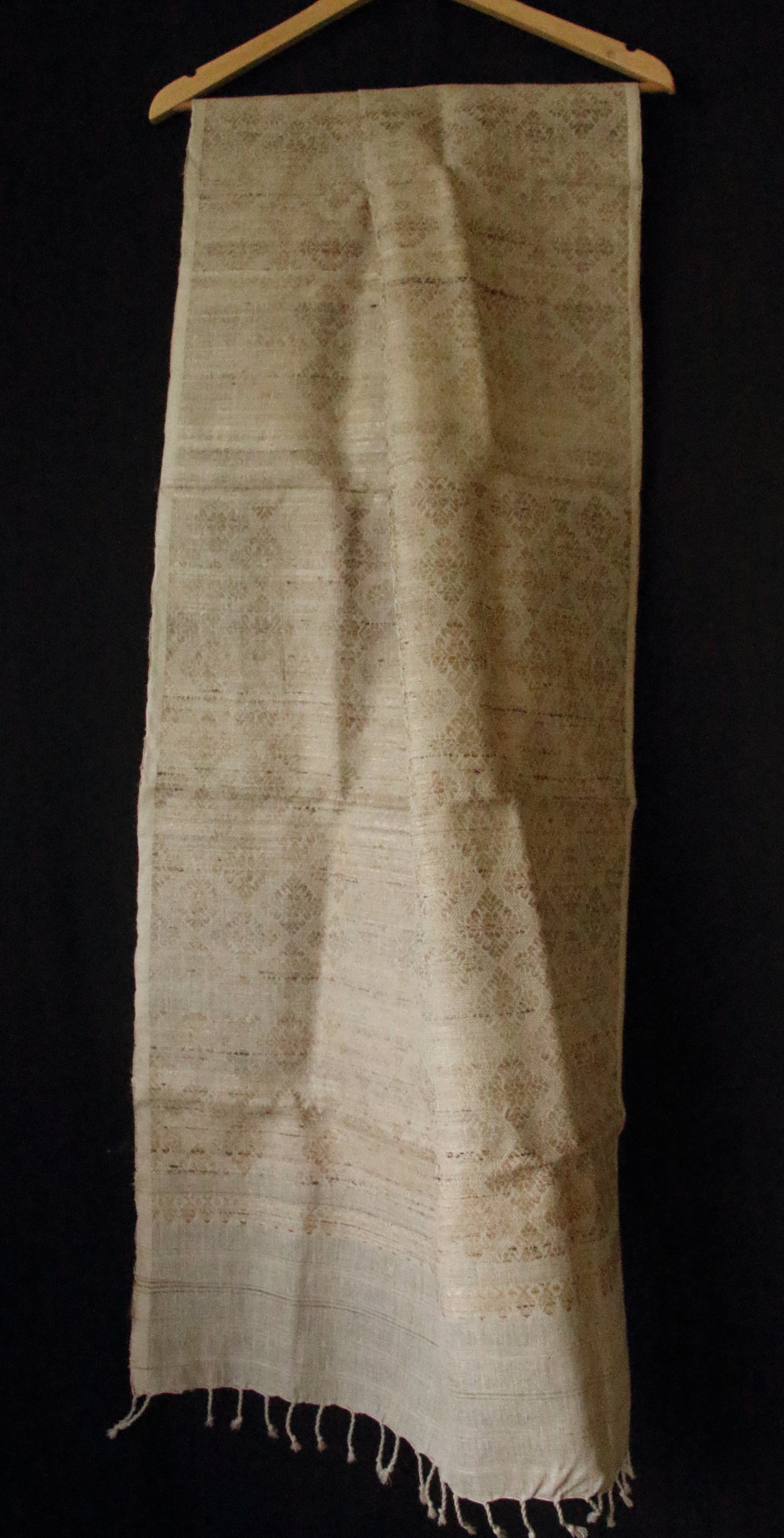 Eri Silk Handwoven Scarf / Small Size Shawl with all over motifs from Assam (Copy)