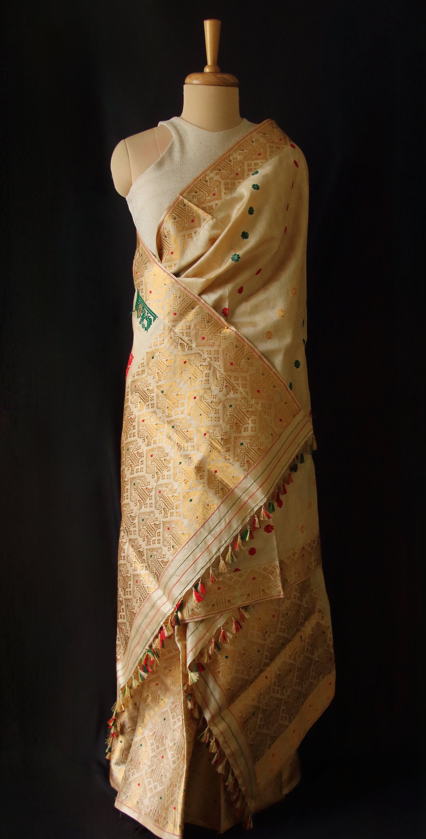 Tassar Silk Handloom Traditional Mekhla Chador Set