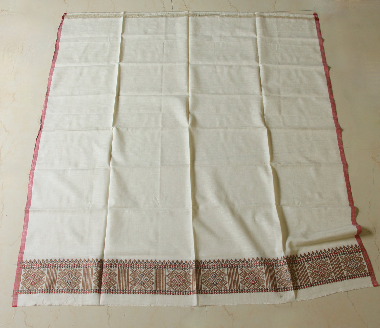 Natural Off White Colour Eri Silk Mekhela Chador Set