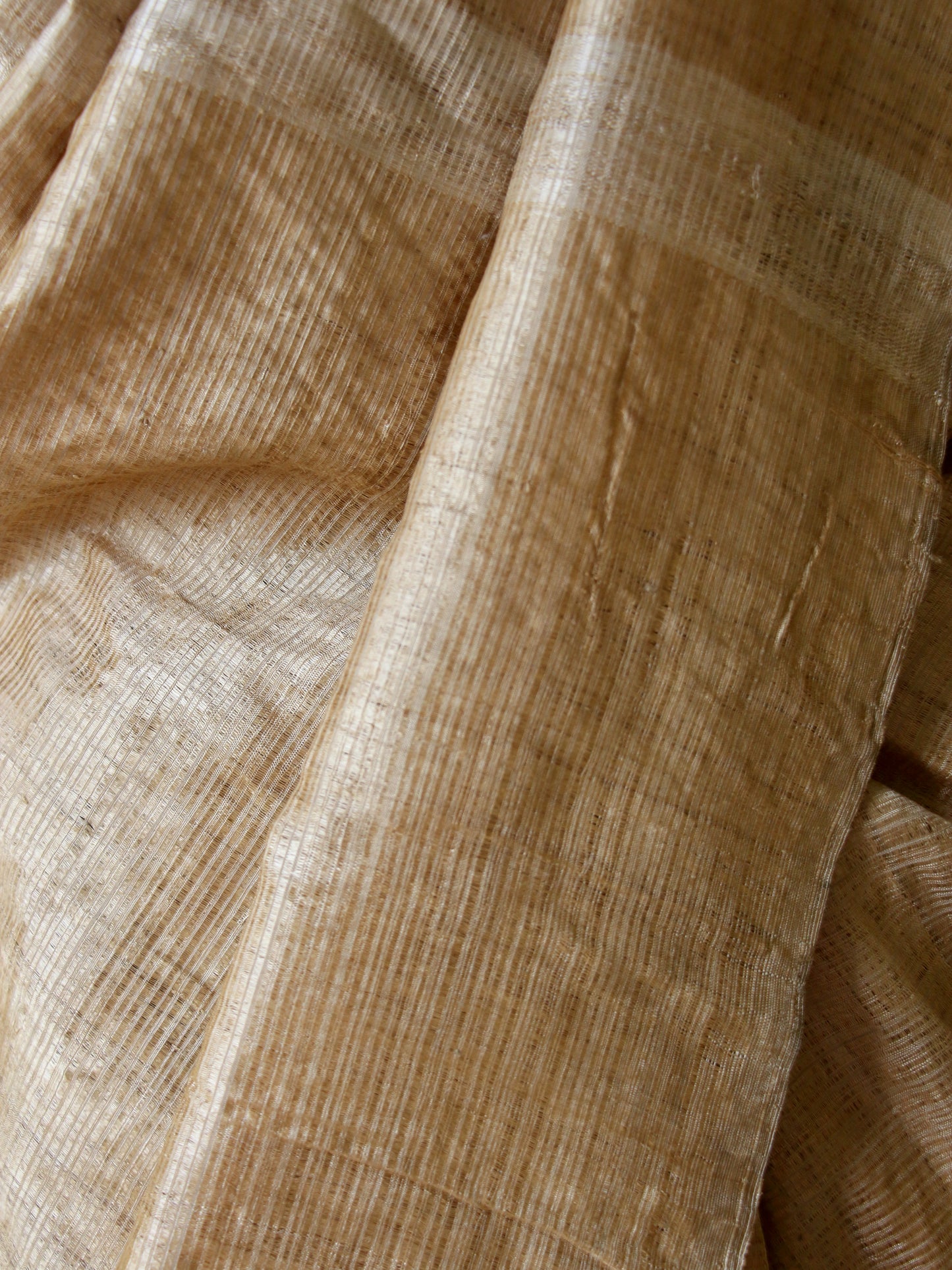 Luxurious Golden Plain Muga Silk Saree from Assam