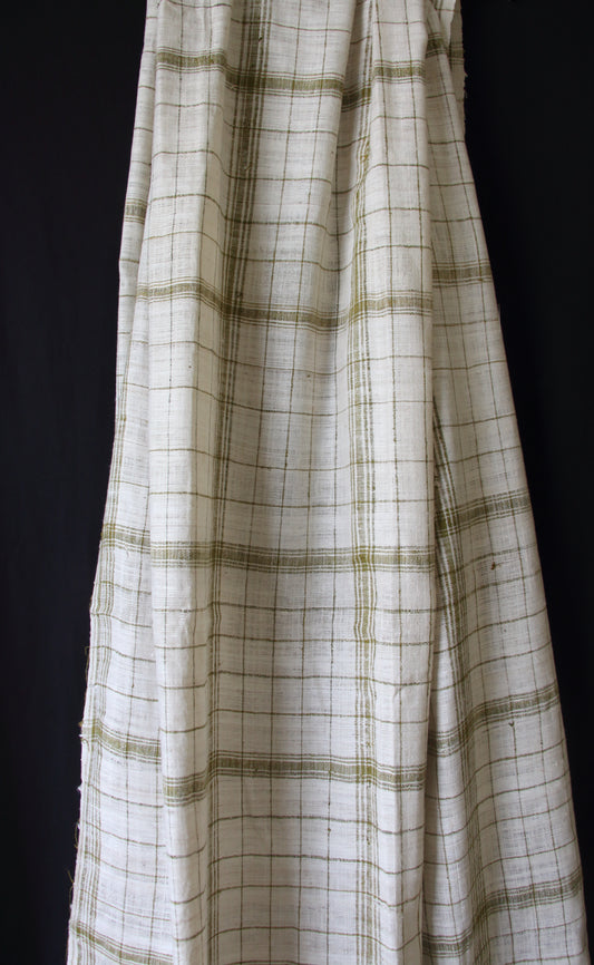 Handwoven / HandSpun Stripe Eri Silk Fabric by yard from Assam