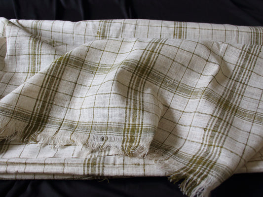 Handwoven / HandSpun Stripe Eri Silk Fabric by yard from Assam