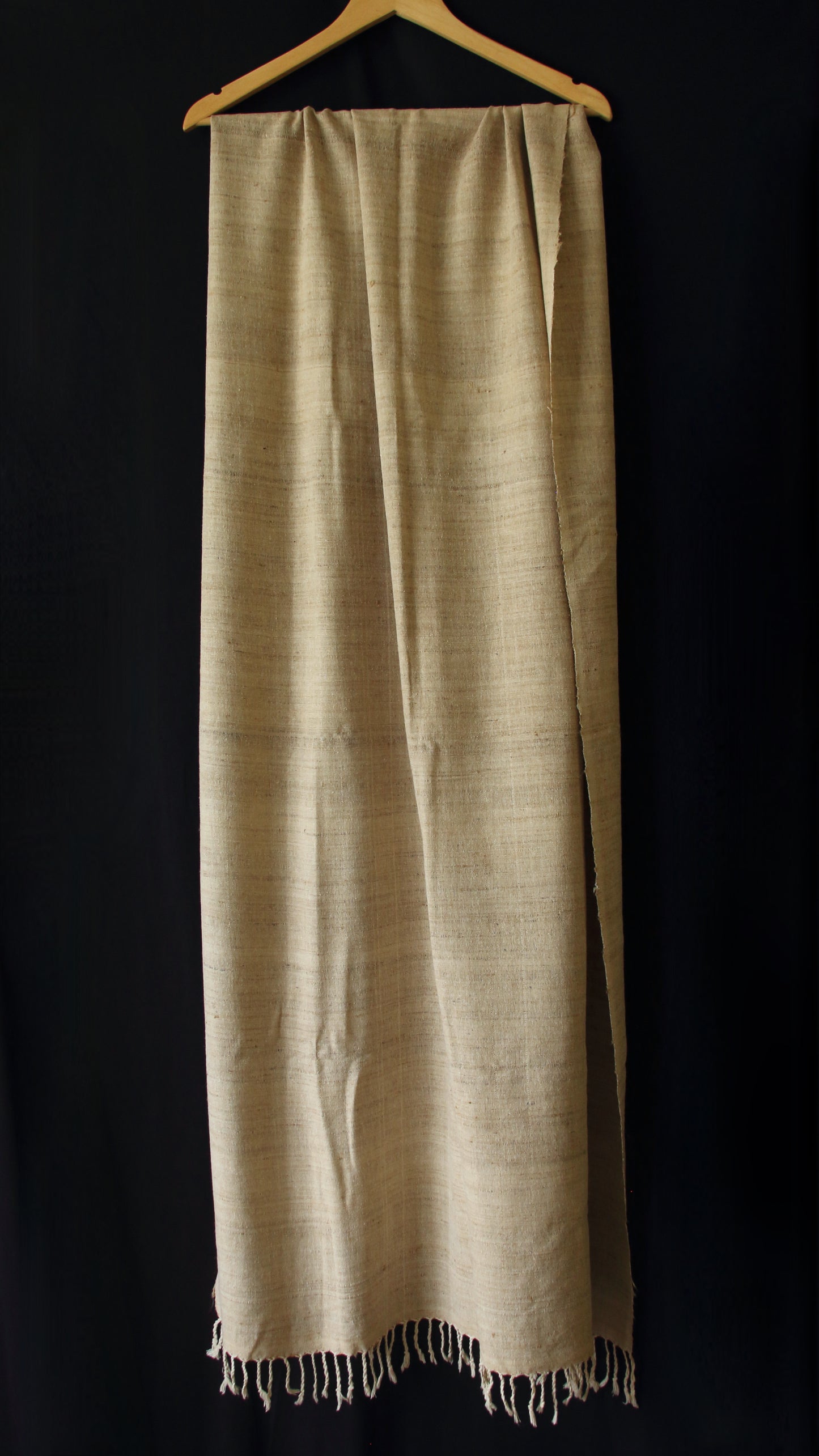 Handloom Natural coloured Hand Spun Eri Silk & Muga Ghicha Small Size Shawl