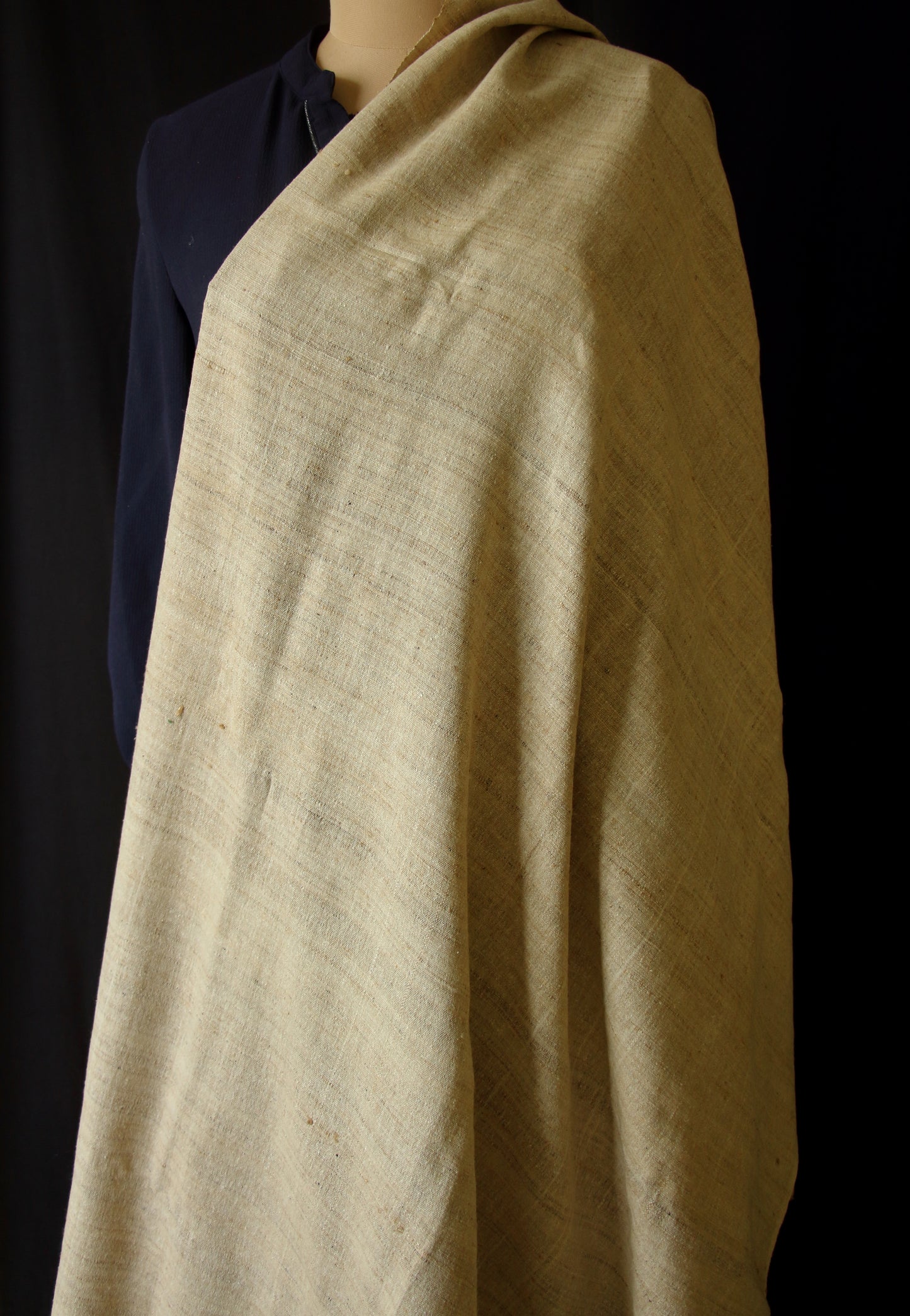 Handloom Natural coloured Hand Spun Eri Silk & Muga Ghicha Small Size Shawl