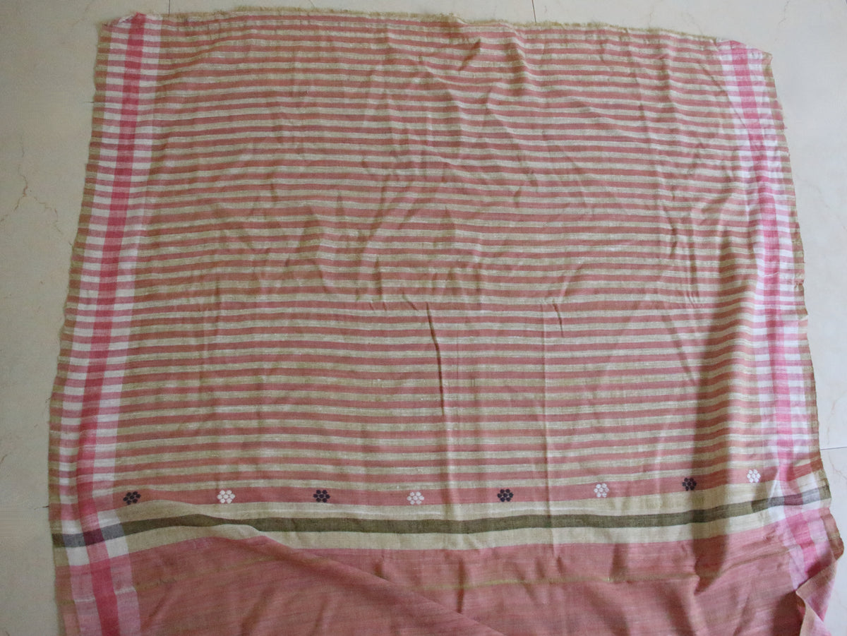 Handwoven Pink Natural Dyed Eri Silk Sari from Assam