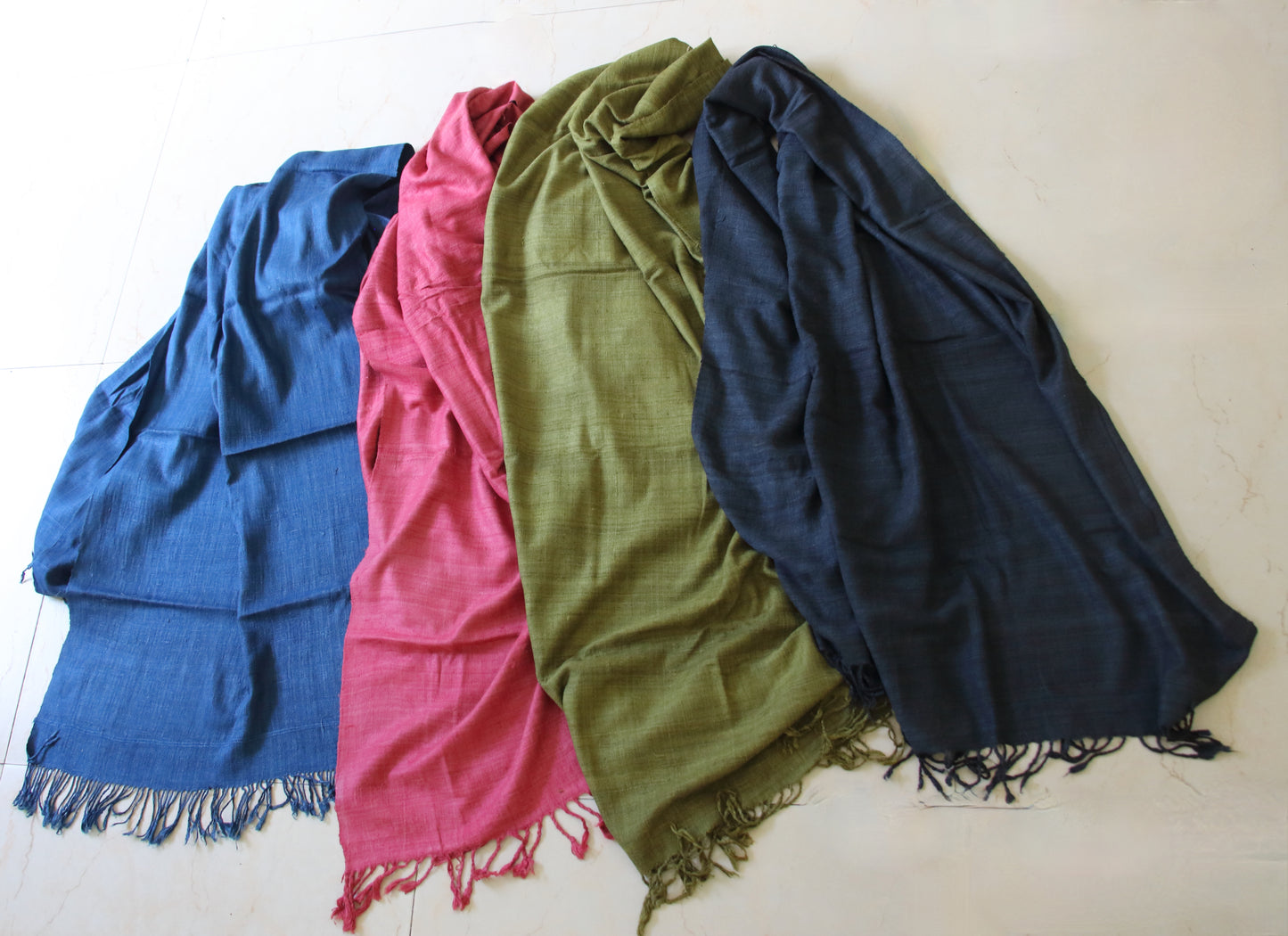 Natural Dyed Eri silk / Ahimsa Silk Handloom Shawls from Assam