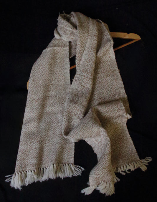 Handwoven Eri Silk and Merino Wool Blend Scarf / Muffler