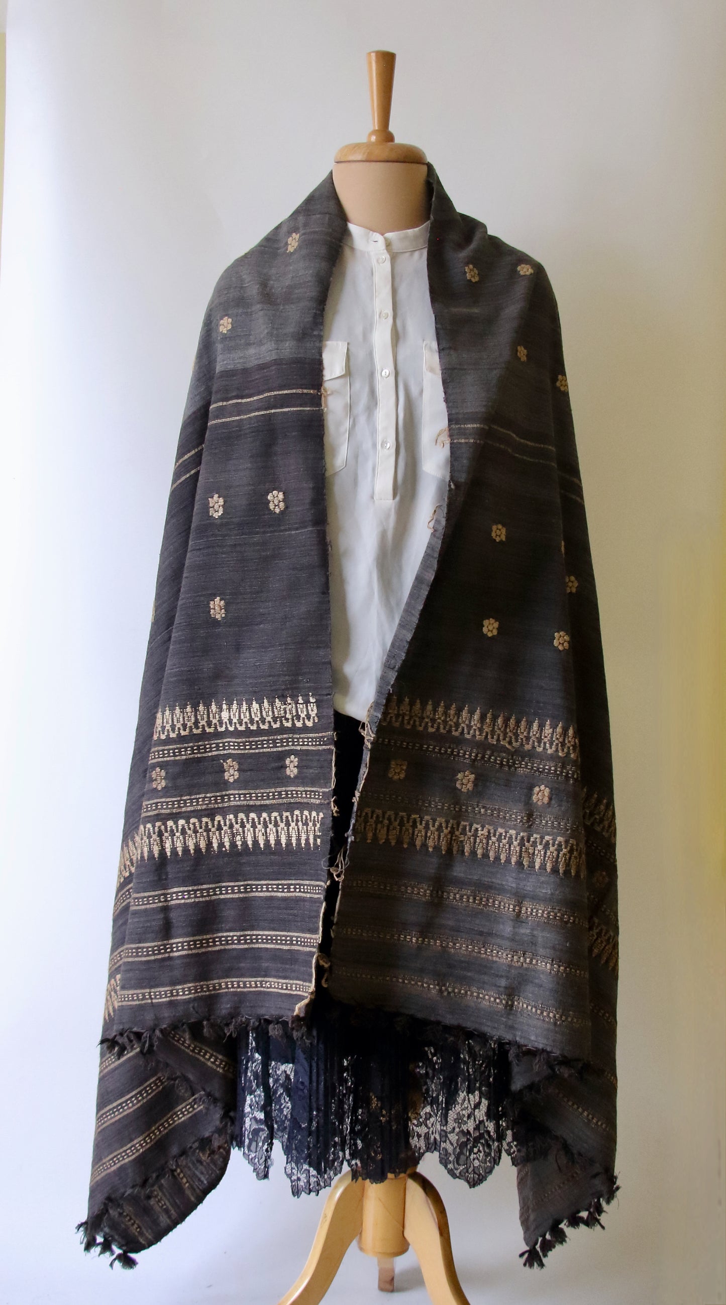 Handwoven Natural Dyed Hand Spun Eri Silk Shawl From Assam