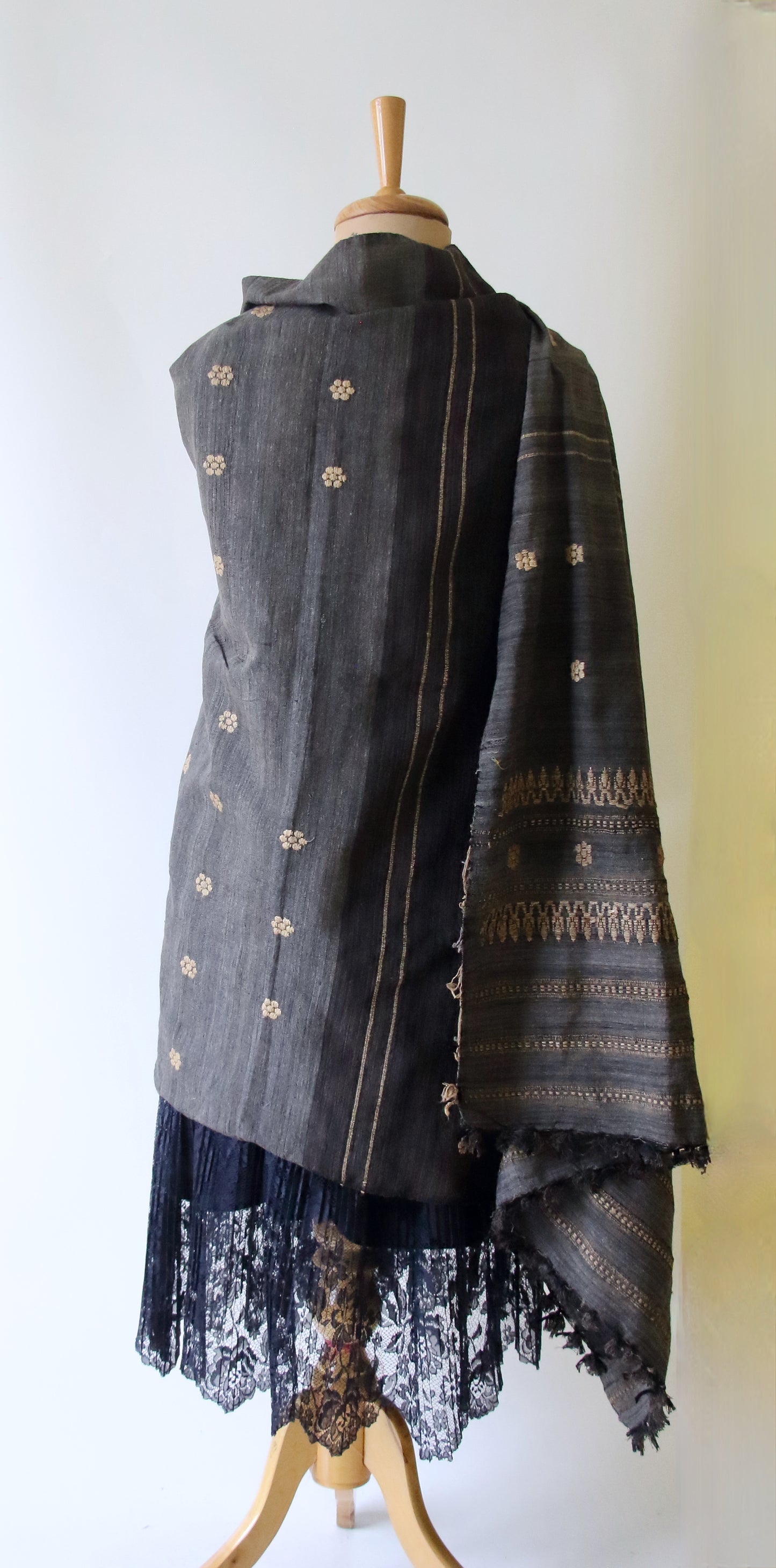 Handwoven Natural Dyed Hand Spun Eri Silk Shawl From Assam