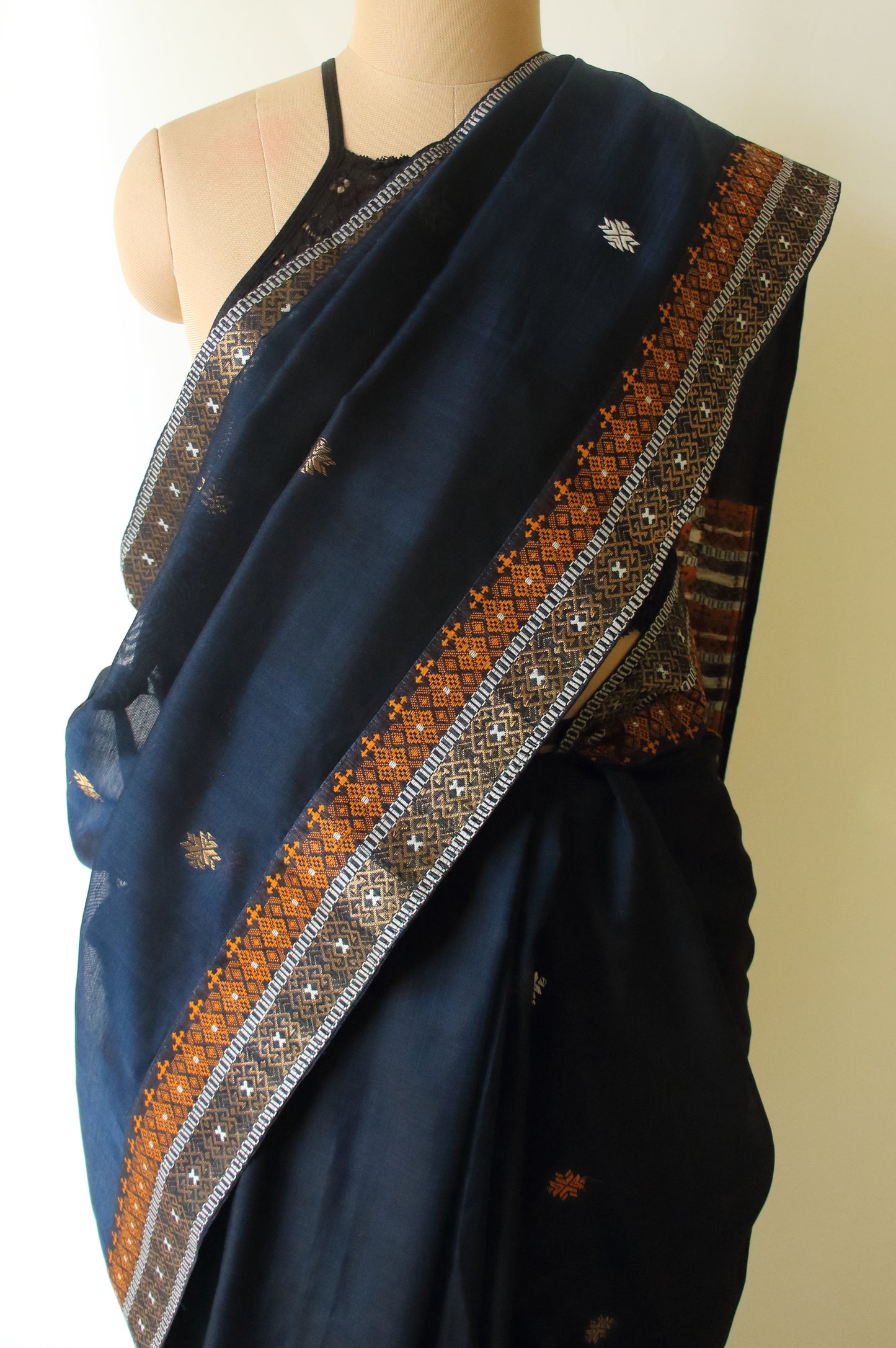 Peacock Green Handloom Cotton Silk Saree from Assam
