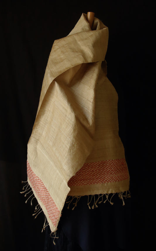 Golden Muga Silk Scarf / Handwoven from Assam