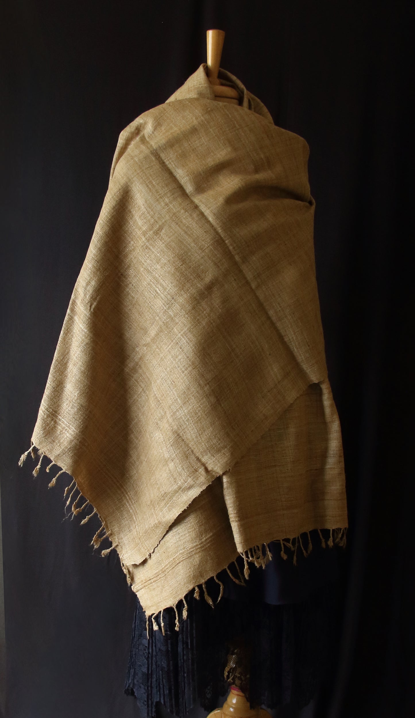 Handwoven Muga Ghicha Silk Shawl from Assam
