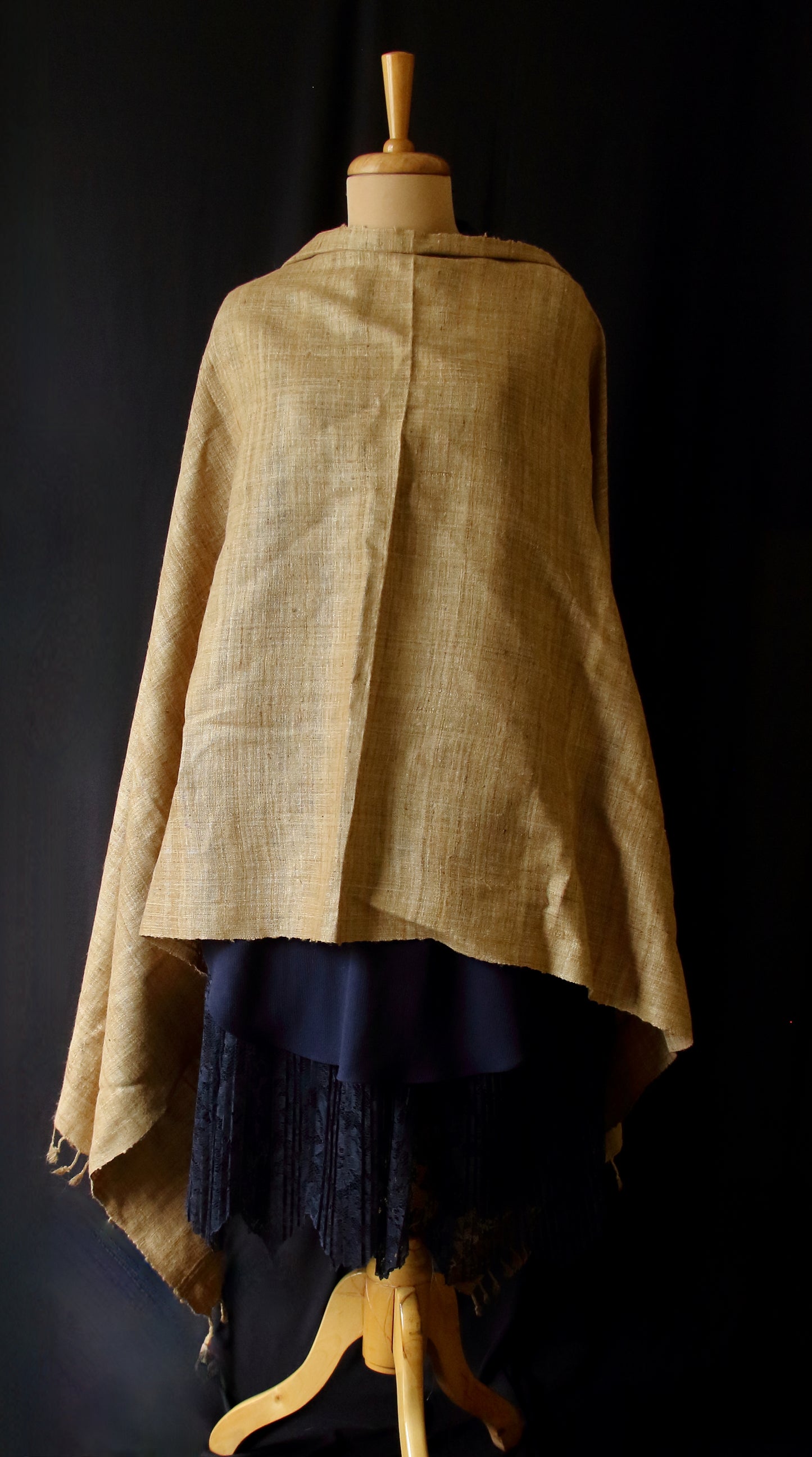 Handwoven Muga Ghicha Silk Shawl from Assam