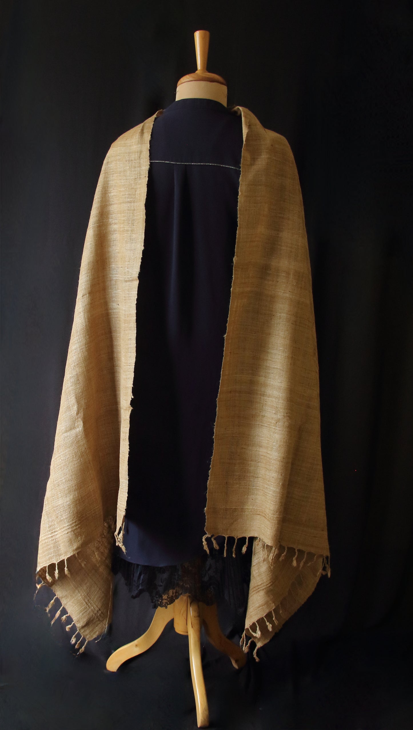 Handwoven Muga Ghicha Silk Shawl from Assam