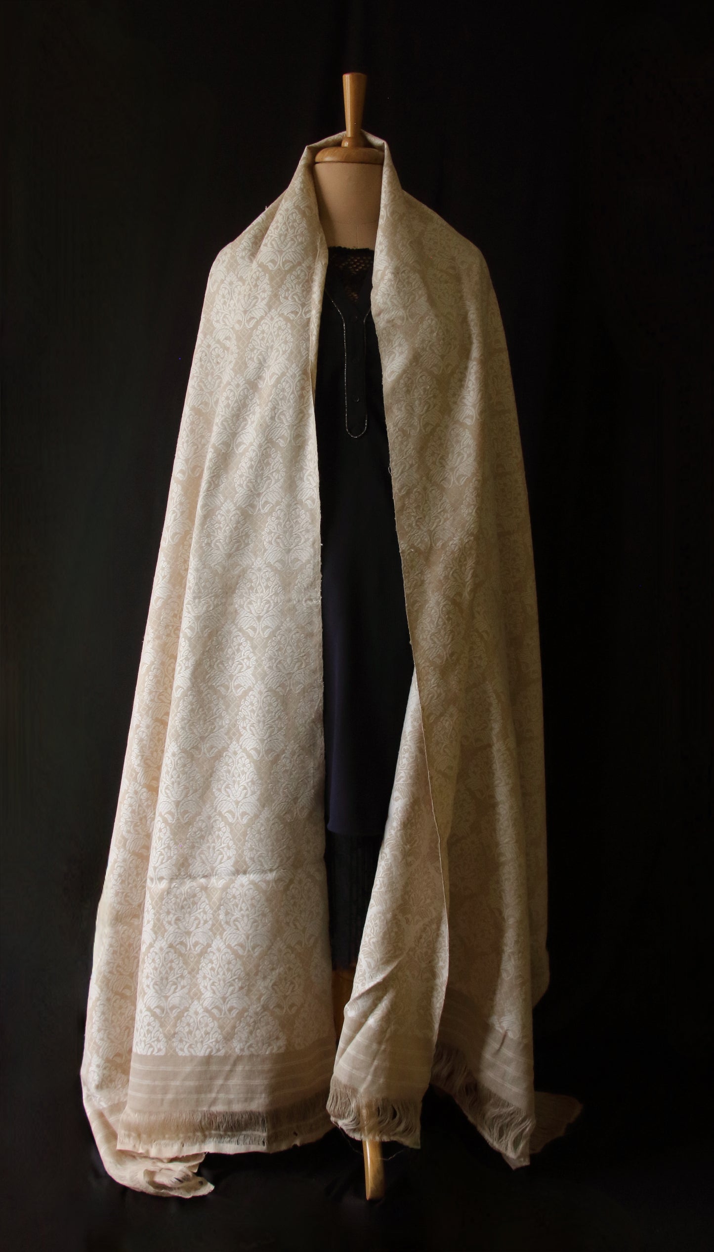 Oversized Eri Silk Handwoven shawl with all over motifs from Assam