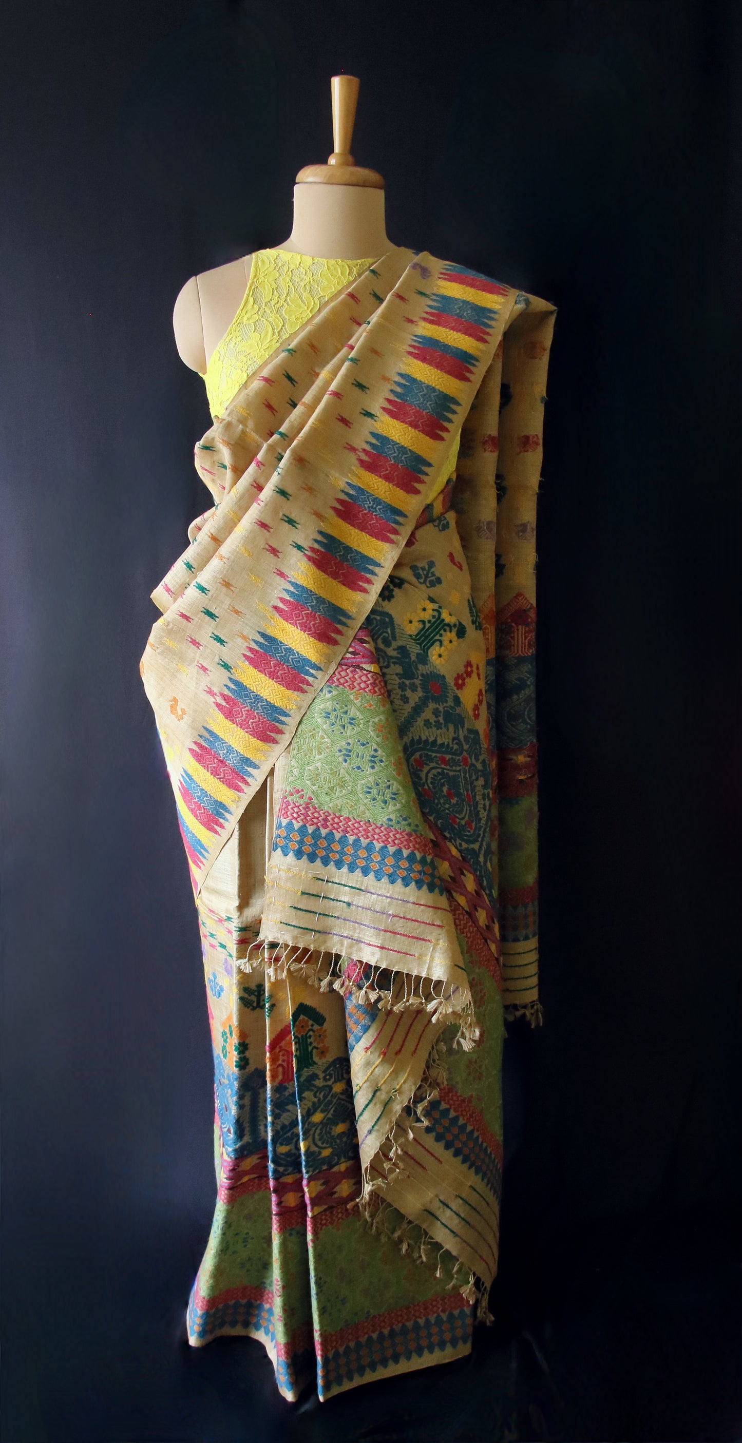 Muga Silk Exclusive Handloom Mekhela Chador Set from Assam