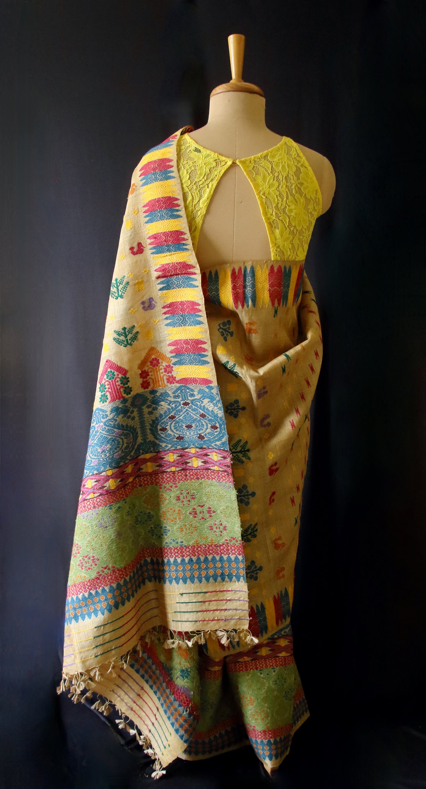 Muga Silk Exclusive Handloom Mekhela Chador Set from Assam