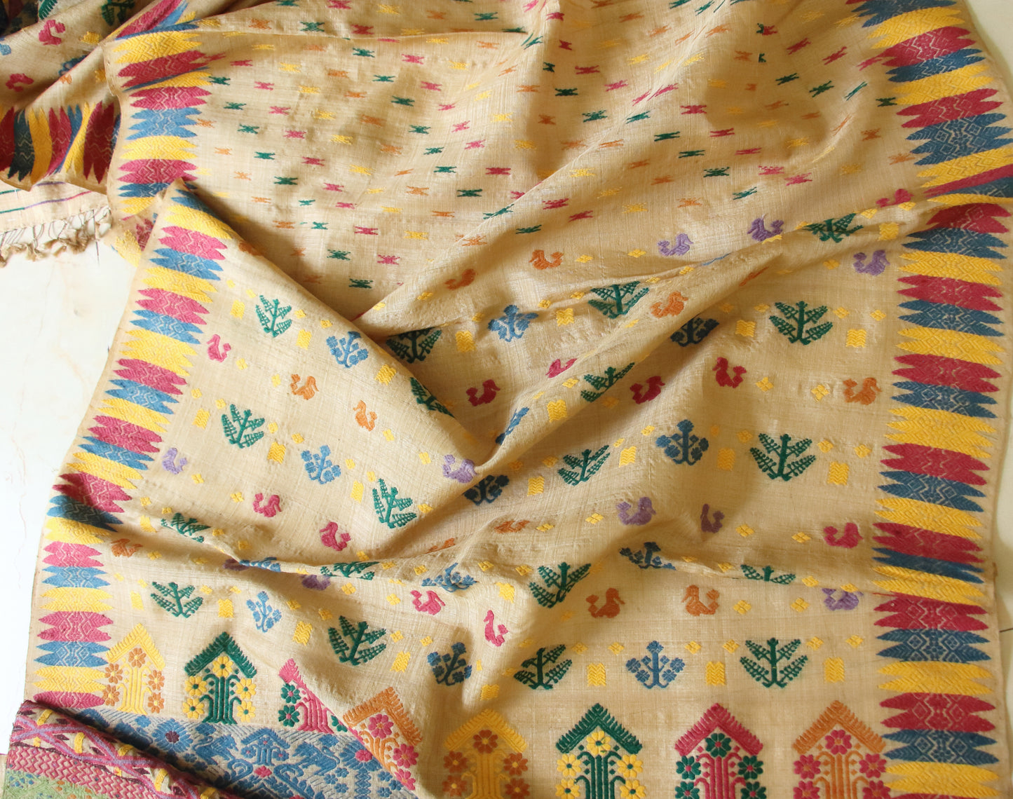 Muga Silk Exclusive Handloom Mekhela Chador Set from Assam