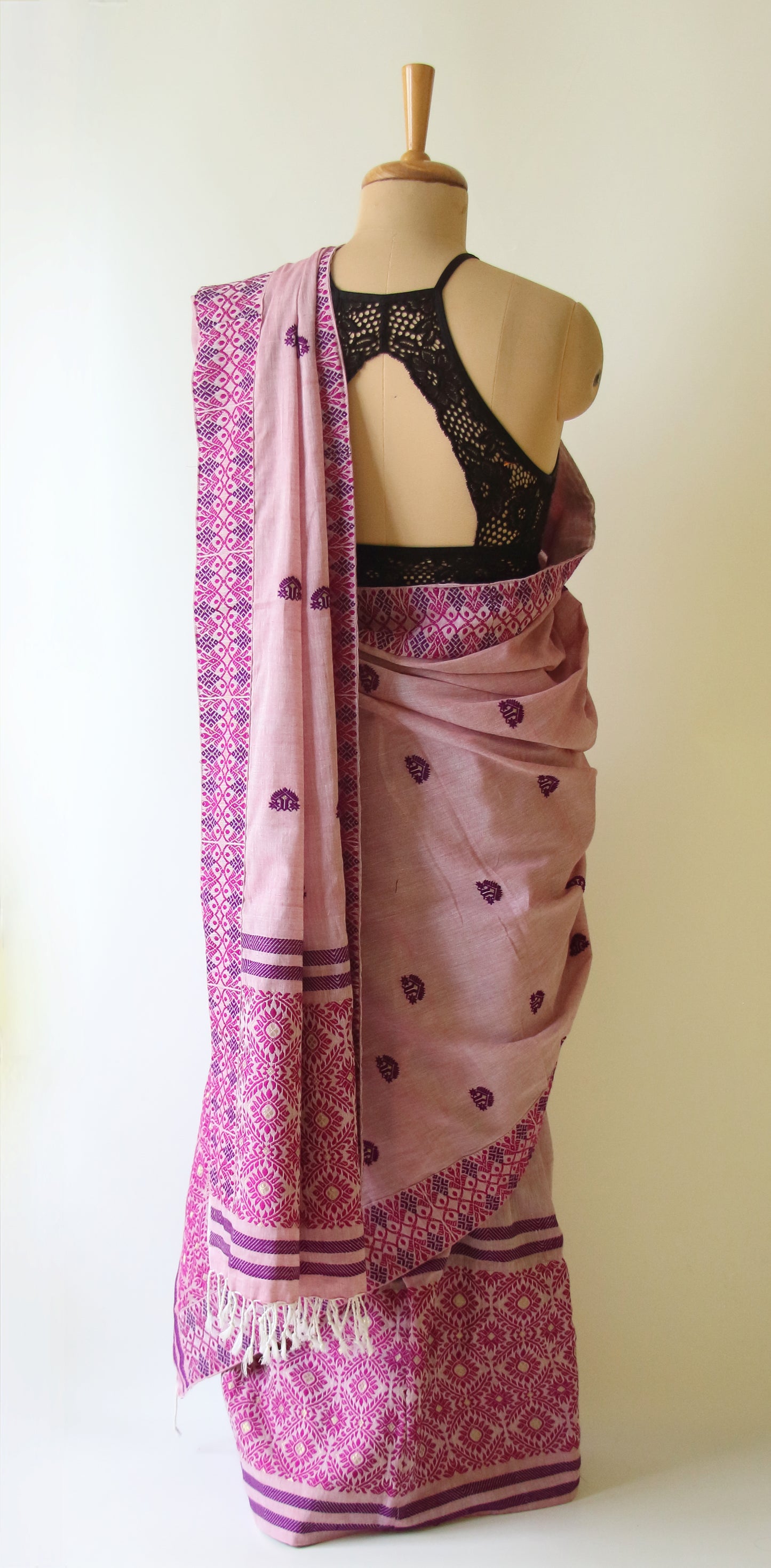 Lilac Cotton Mekhela Chador Set