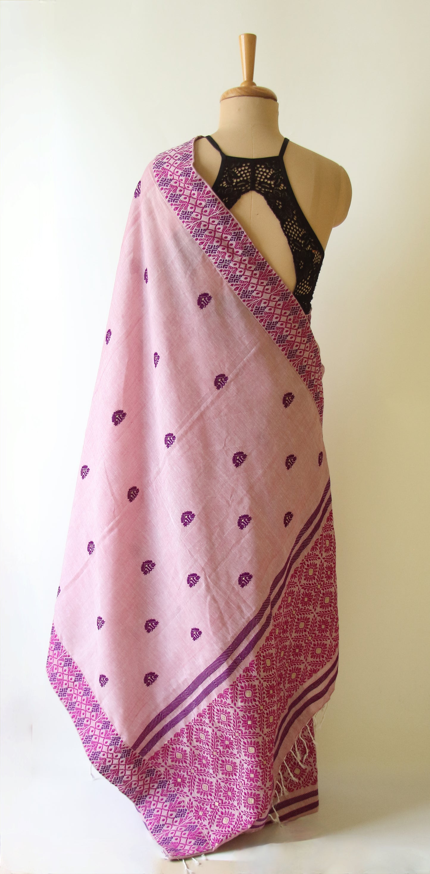 Lilac Cotton Mekhela Chador Set