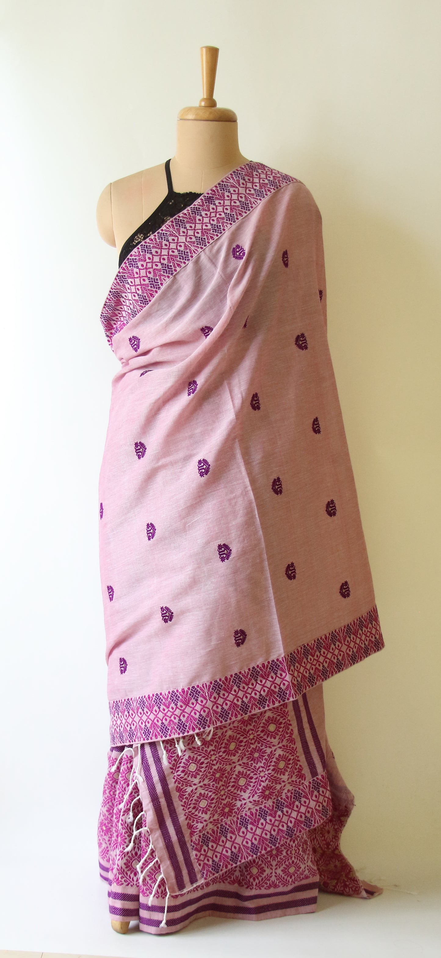 Lilac Cotton Mekhela Chador Set