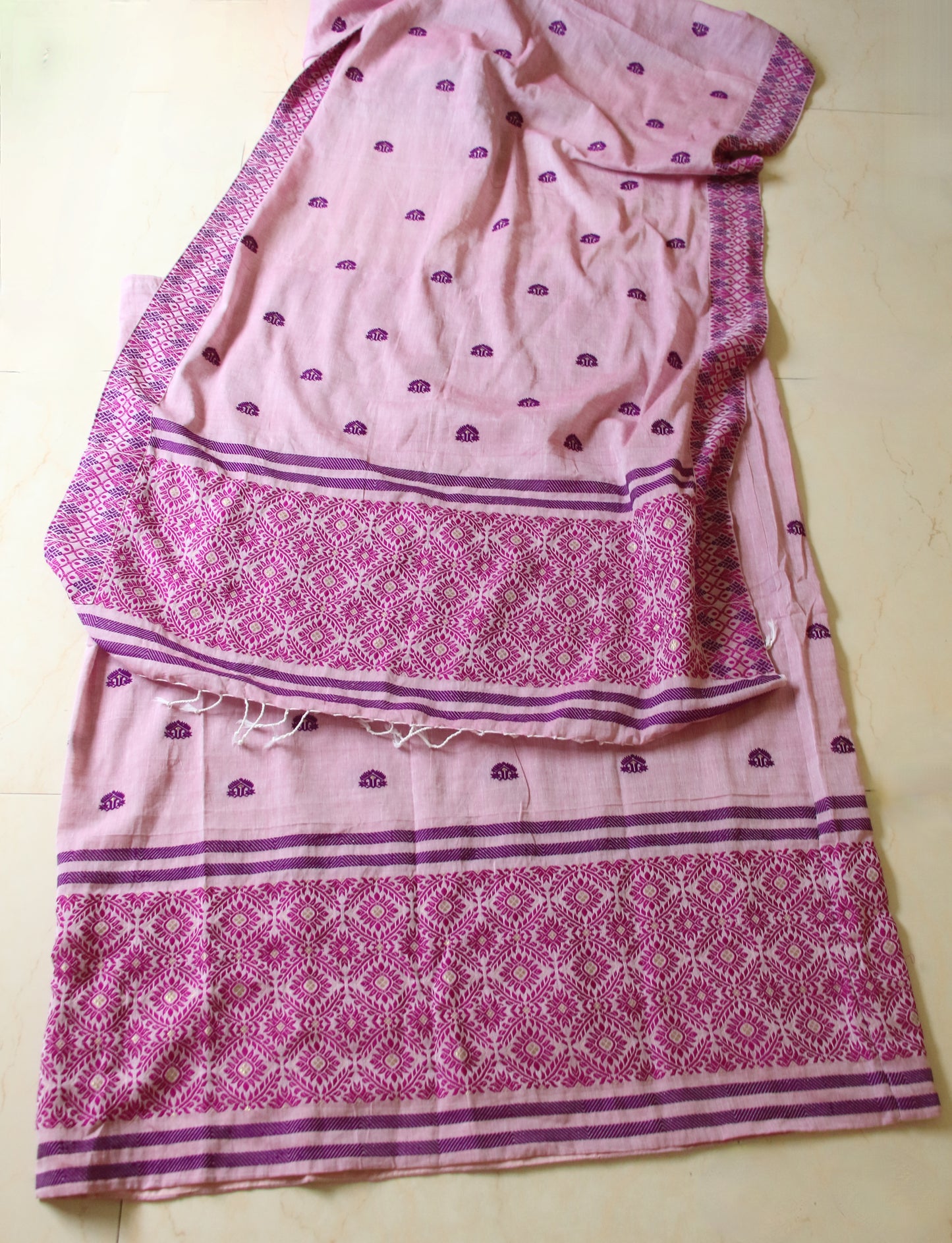 Lilac Cotton Mekhela Chador Set