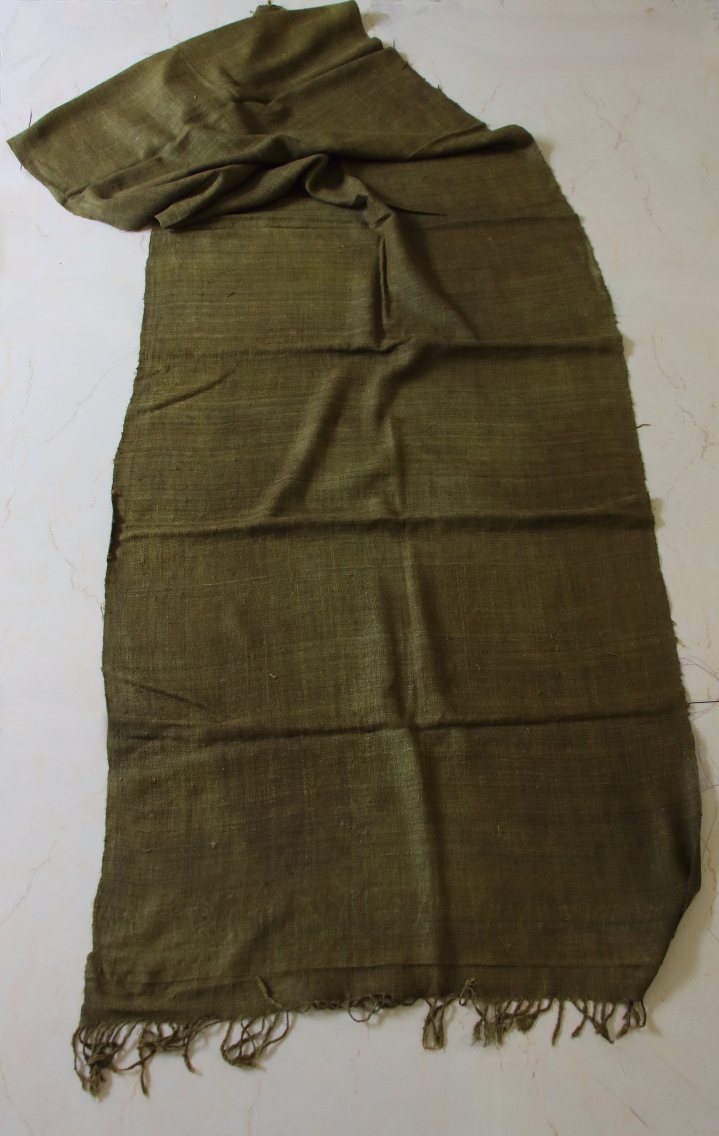 Handloom Eri Silk Shawl: Natural Dyed Ahimsa Peace Silk Stole