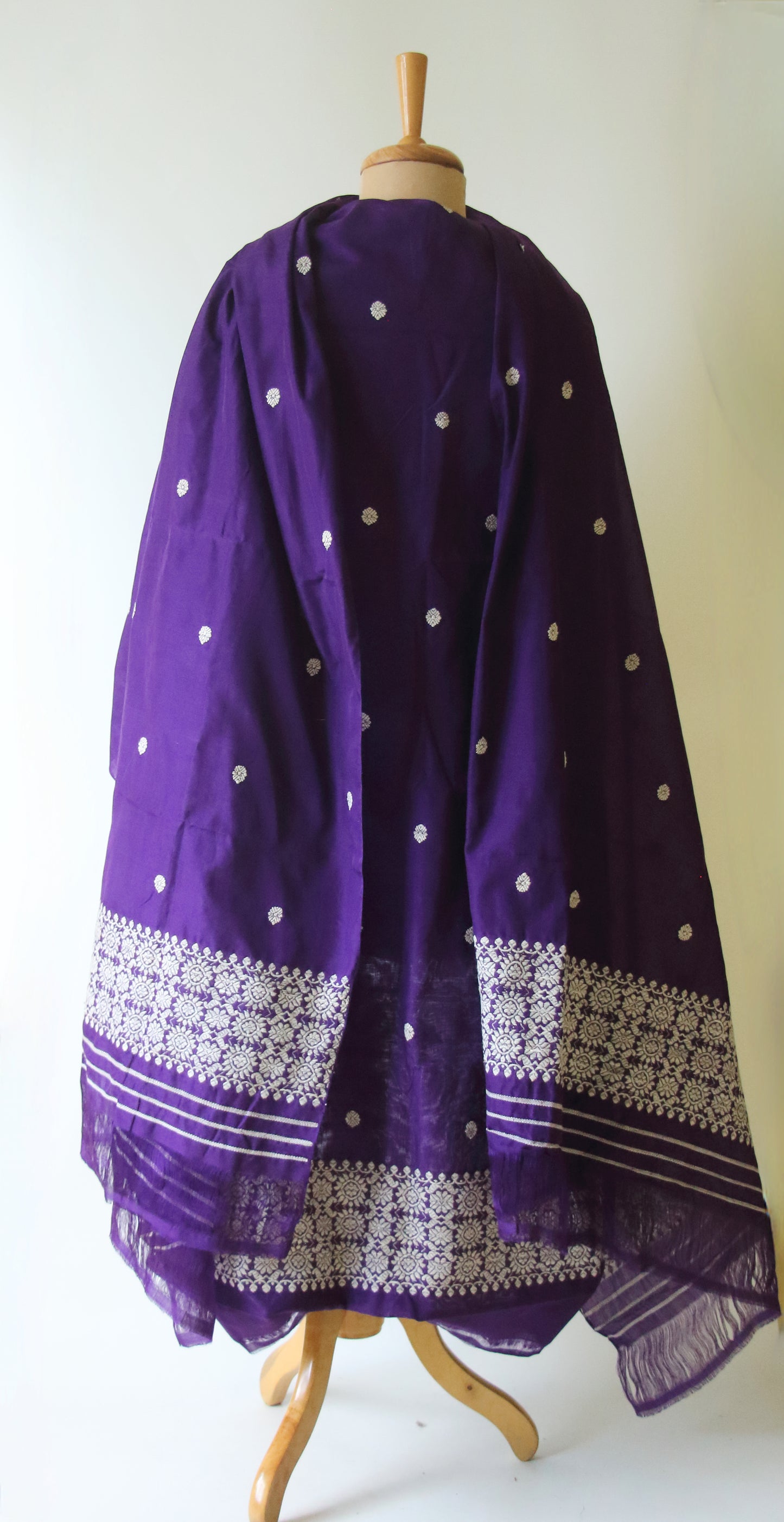 Handloom Assam Design Full Suit Set in Modal