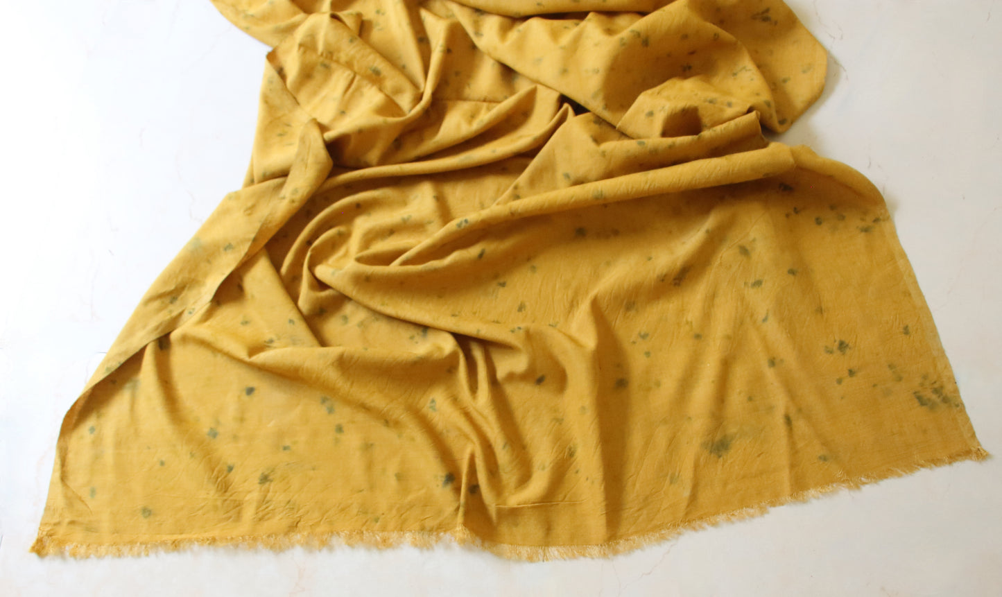 Eco Print Handwoven Hundred percent Silk fabric - width 43"