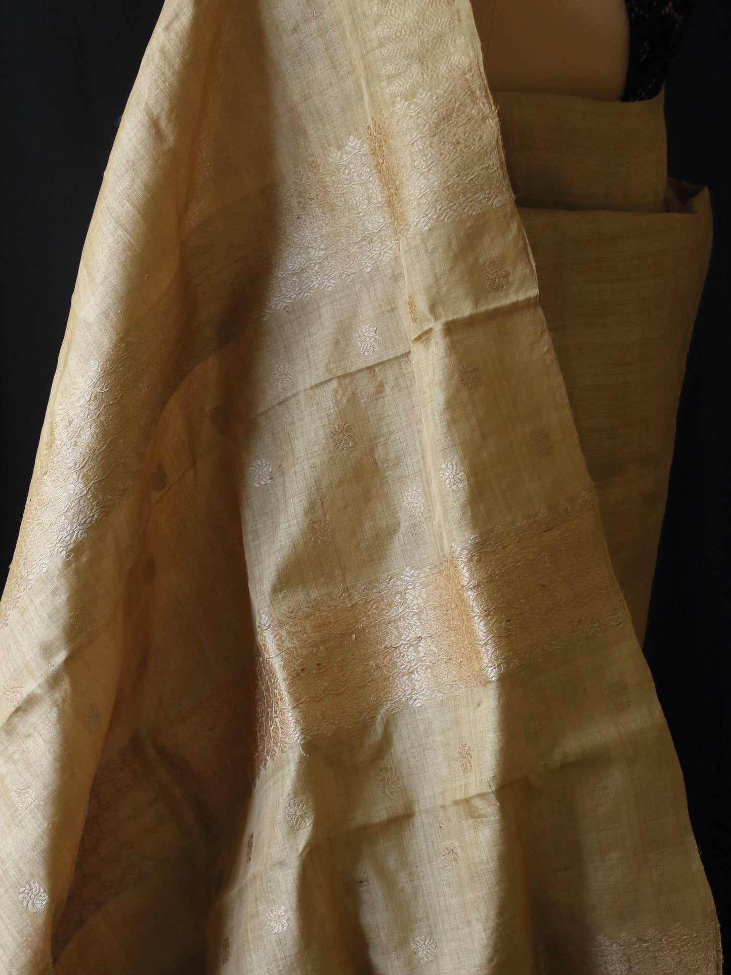 Luxurious and Classy Golden Muga Silk Saree from Assam