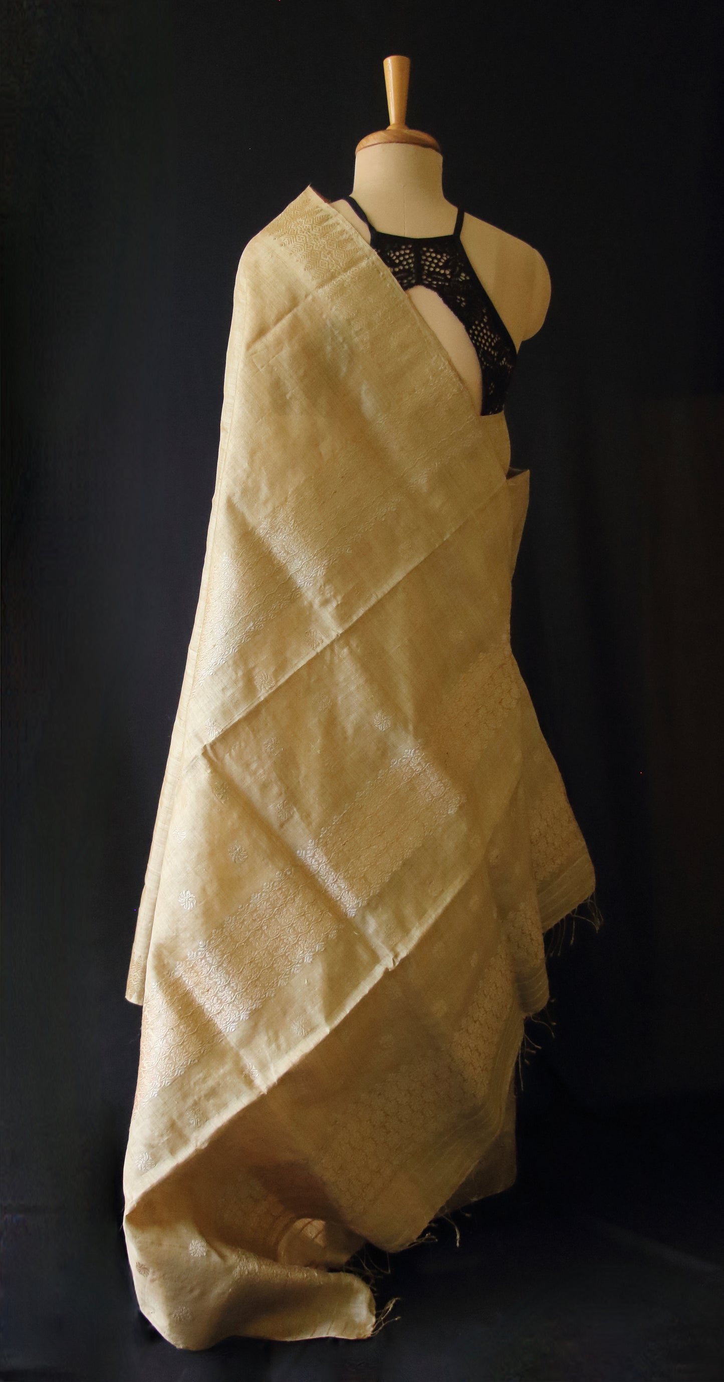 Luxurious and Classy Golden Muga Silk Saree from Assam