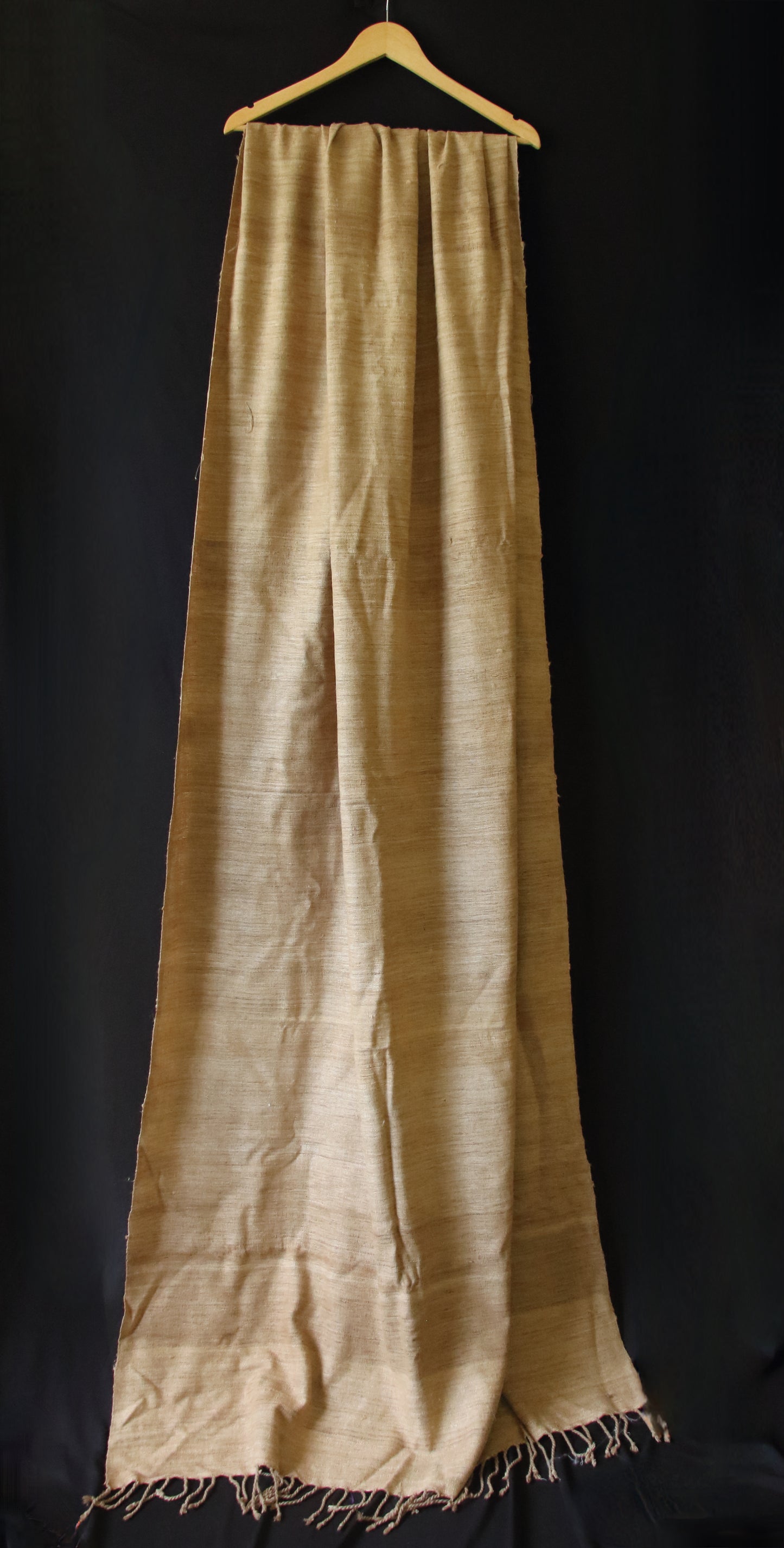 Oversized Handwoven Hand spun Muga Ghicha Silk Shawl from Assam