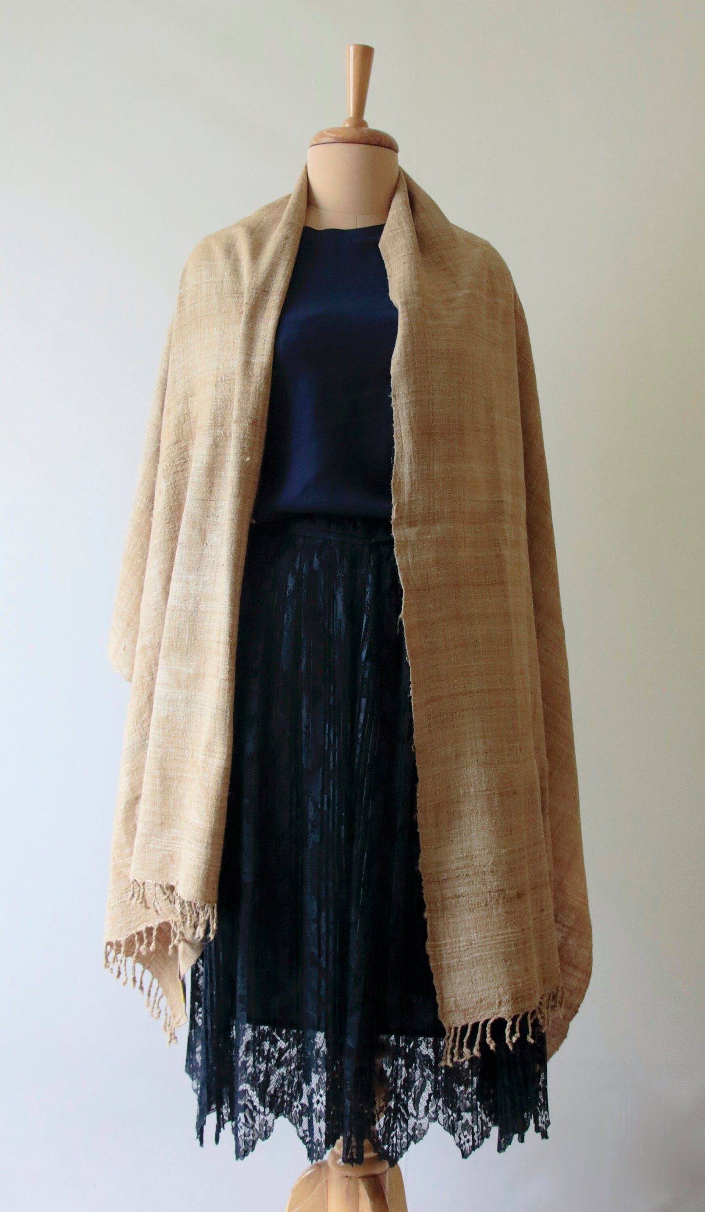 Handwoven Muga Ghicha Silk Shawl from Assam