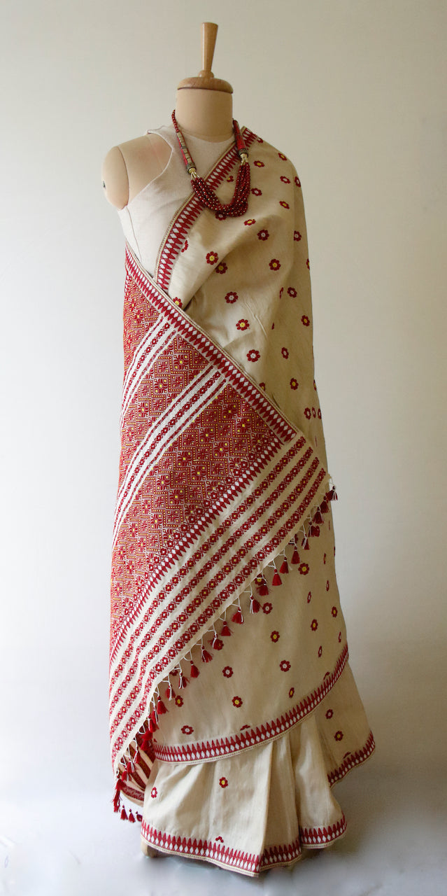Handloom Authentic Muga Silk By Mulberry Silk Sari from Assam