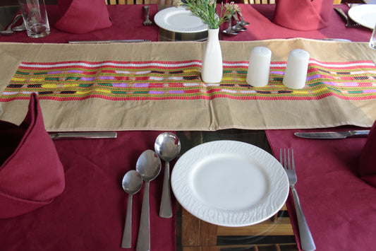 Handloom Muga Silk Table Runner