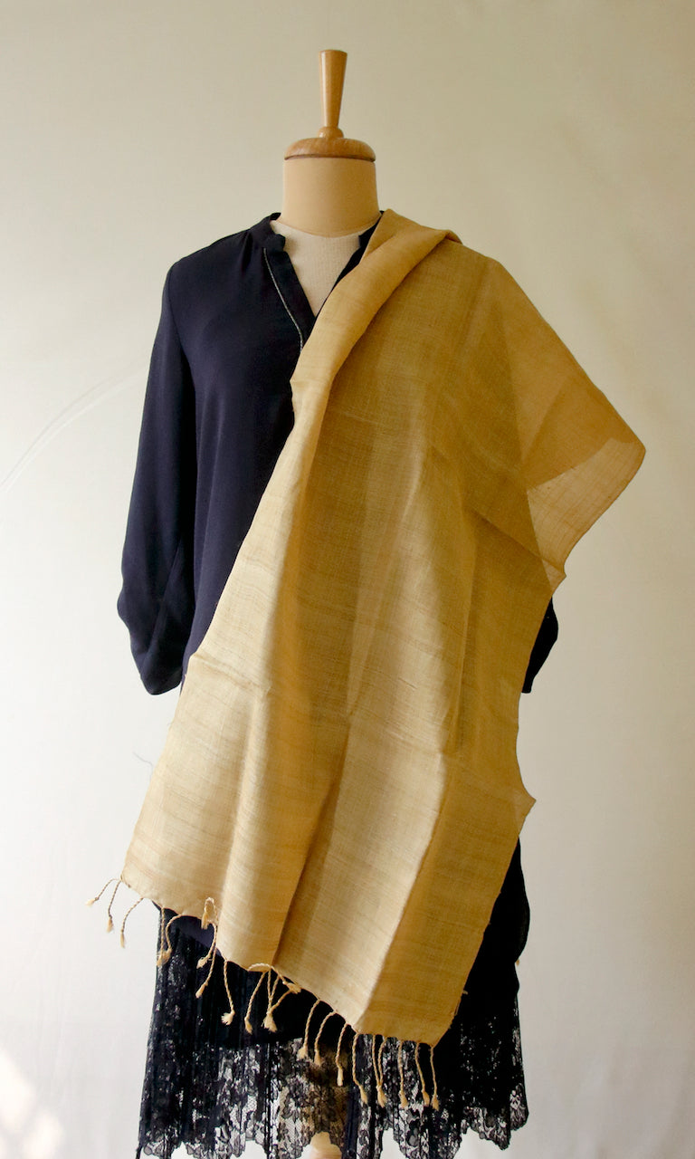 Hundred Percent Handwoven Muga Silk / Golden Silk Stole from Assam